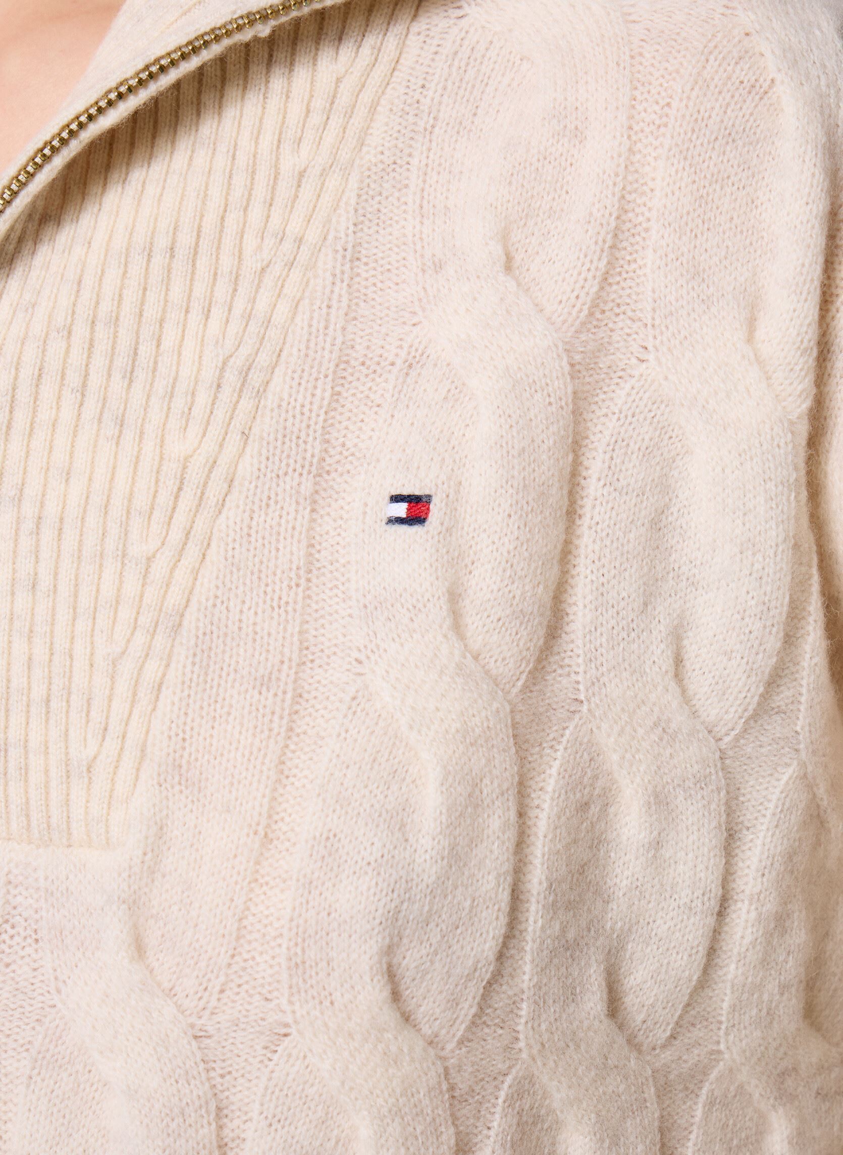 Pulls Soft Wool Cable 1/2 WW0WW46425 femme blanc Tommy Hilfiger Pulls Soft Wool Cable 1/2 WW0WW46425 femme blanc BEIGE