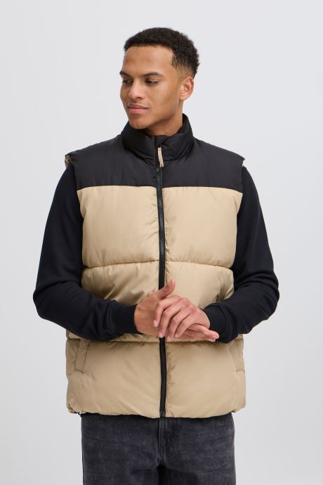 Blend Chaquetas sin mangas Bhelwin Colorblock Vest hombre beige