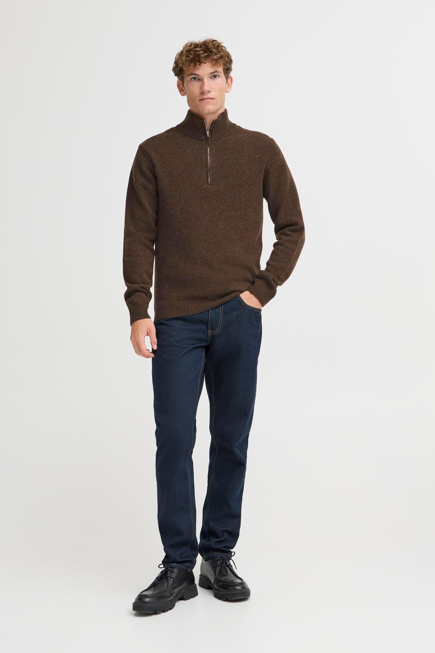 Pullover Cfkarl Halfzip Lambswool Knit herren braun Casual Friday Pullover Cfkarl Halfzip Lambswool Knit herren braun DEMITASSE MELANGE