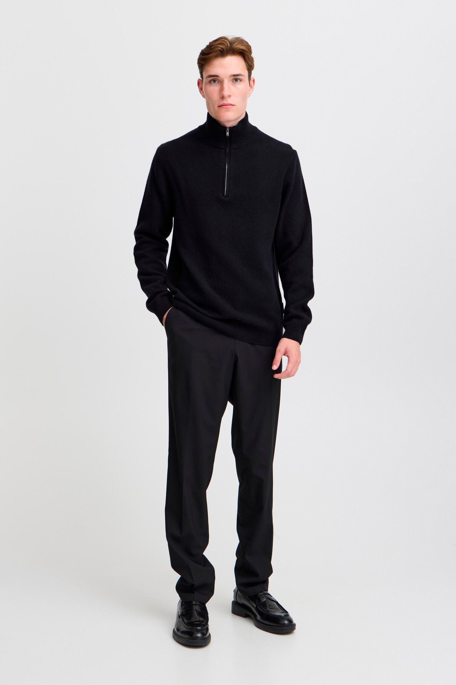 Truien Cfkarl Halfzip Lambswool Knit heren blauw Casual Friday Truien Cfkarl Halfzip Lambswool Knit heren blauw DARK NAVY