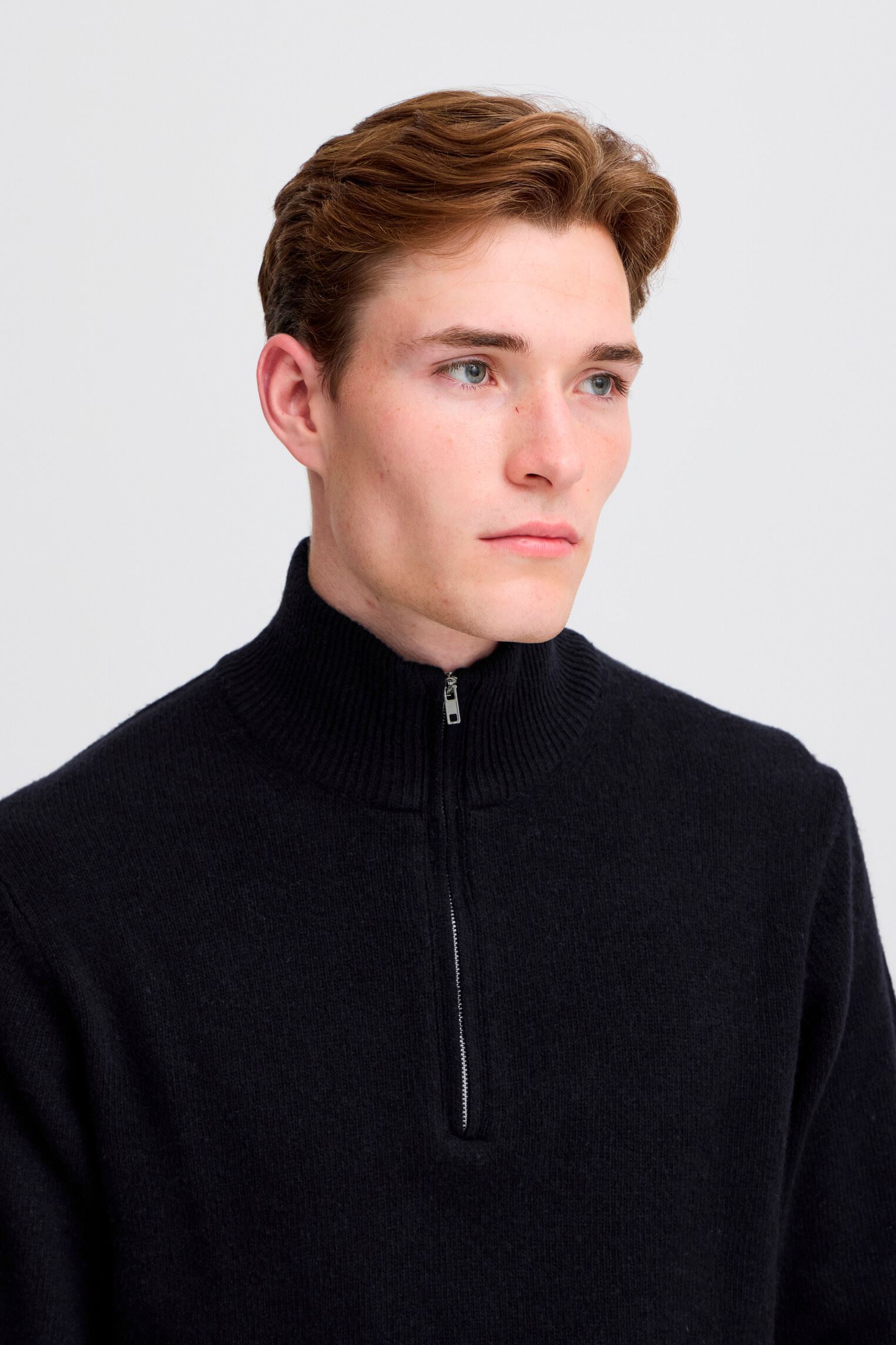 Truien Cfkarl Halfzip Lambswool Knit heren blauw Casual Friday Truien Cfkarl Halfzip Lambswool Knit heren blauw DARK NAVY