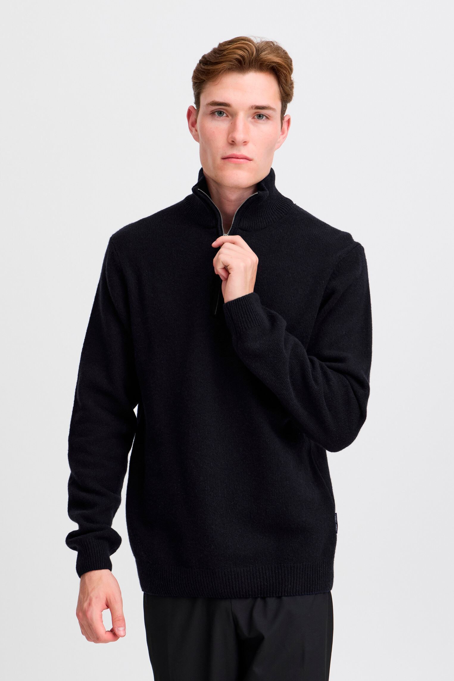 Truien Cfkarl Halfzip Lambswool Knit heren blauw Casual Friday Truien Cfkarl Halfzip Lambswool Knit heren blauw DARK NAVY