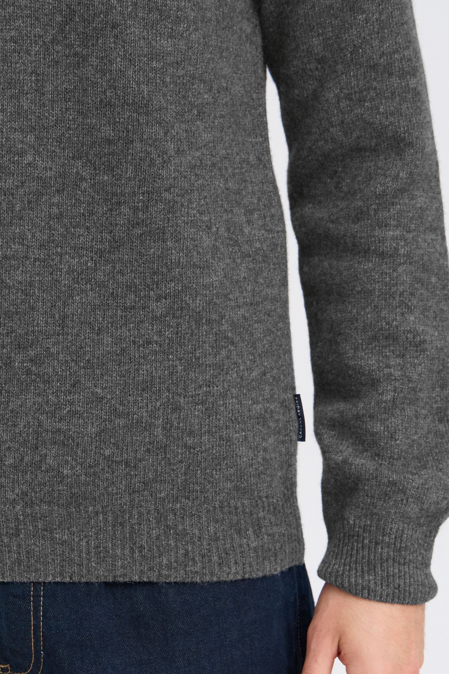 Pulls Cfkarl Halfzip Lambswool Knit homme gris Casual Friday Pulls Cfkarl Halfzip Lambswool Knit homme gris PEWTER MIX