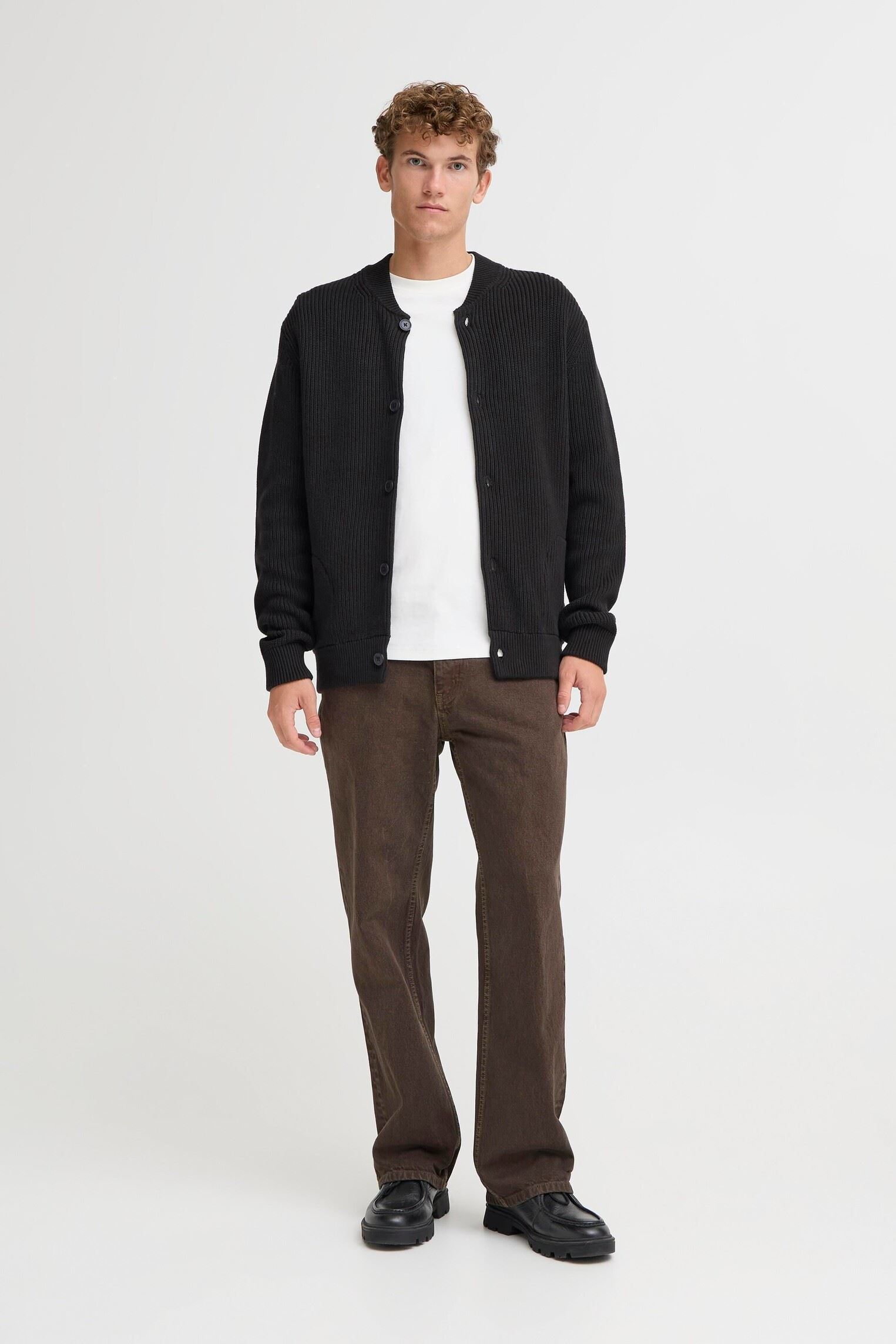 Gilets Cfrodhe Baseball Knit Cardigan homme noir Casual Friday Gilets Cfrodhe Baseball Knit Cardigan homme noir BLACK BEAUTY