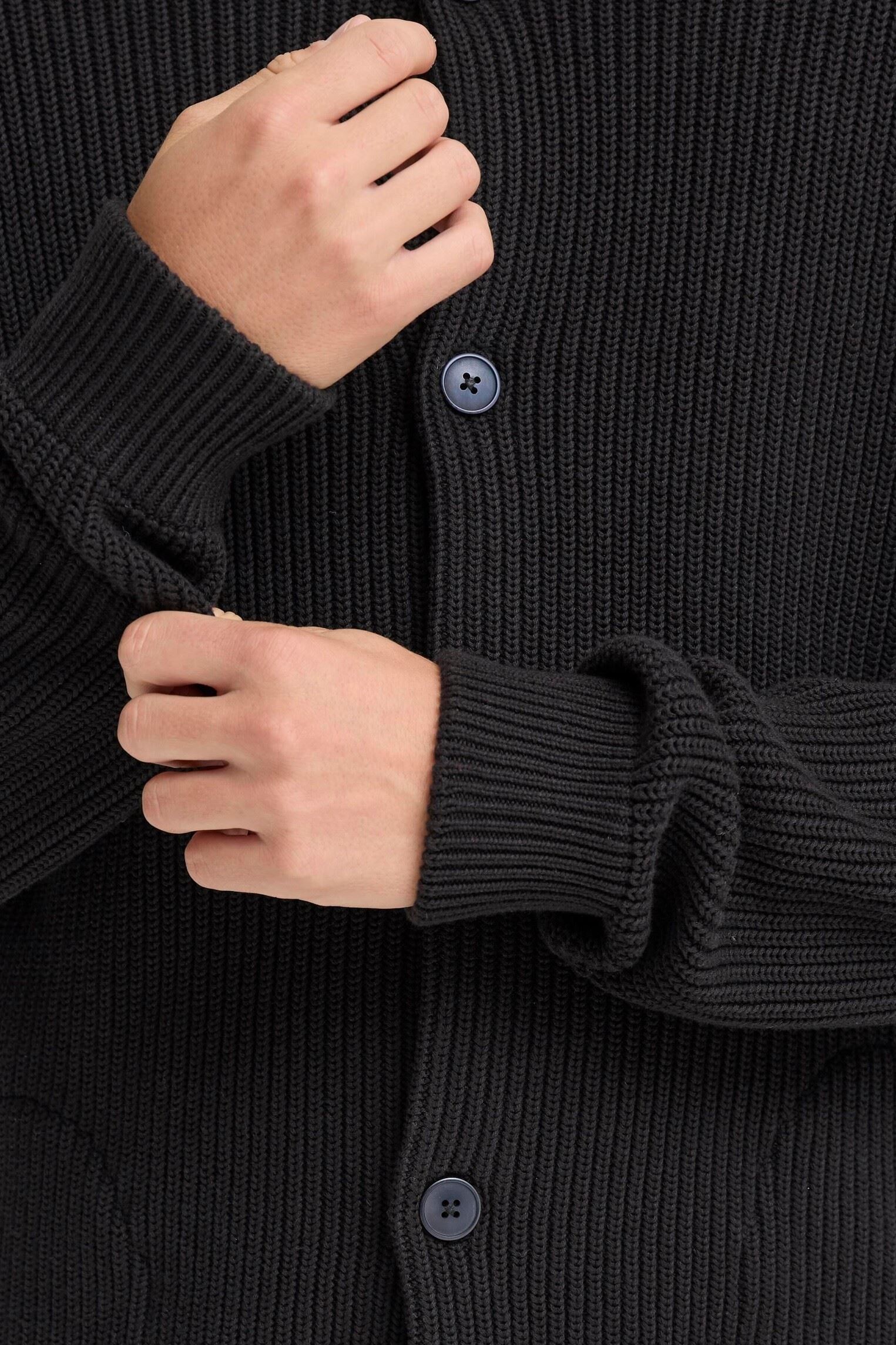 Gilets Cfrodhe Baseball Knit Cardigan homme noir Casual Friday Gilets Cfrodhe Baseball Knit Cardigan homme noir BLACK BEAUTY