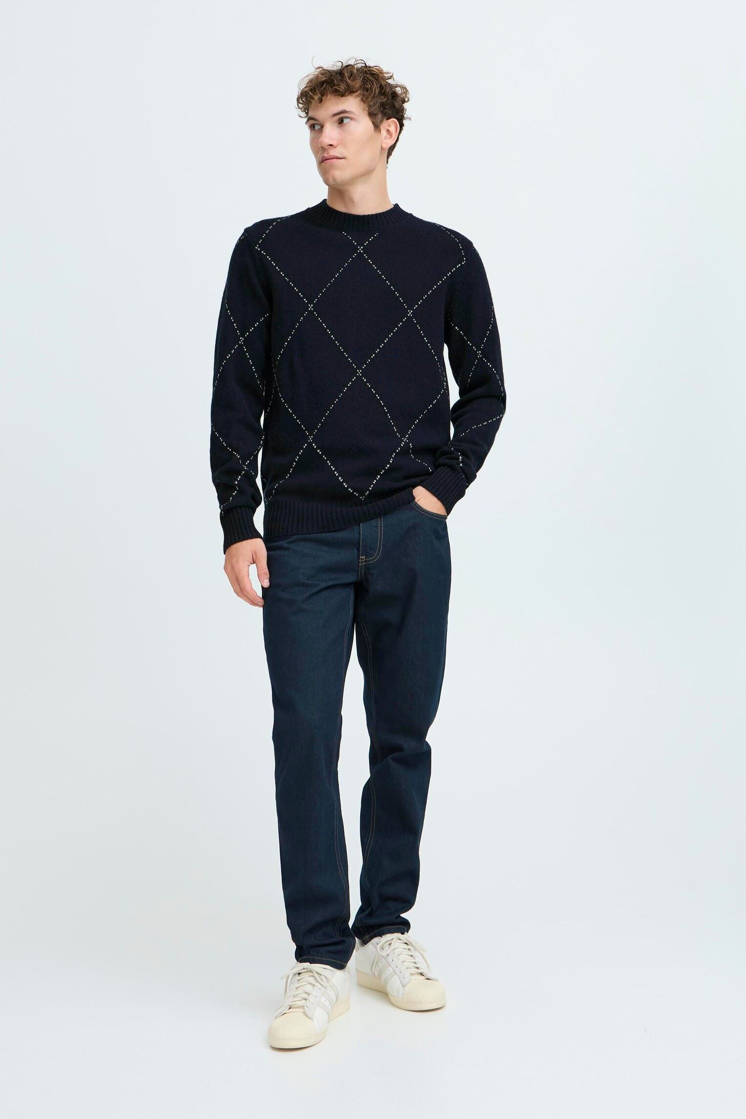 Pulls Cffunck Lambswool Knit homme bleu Casual Friday Pulls Cffunck Lambswool Knit homme bleu DARK NAVY