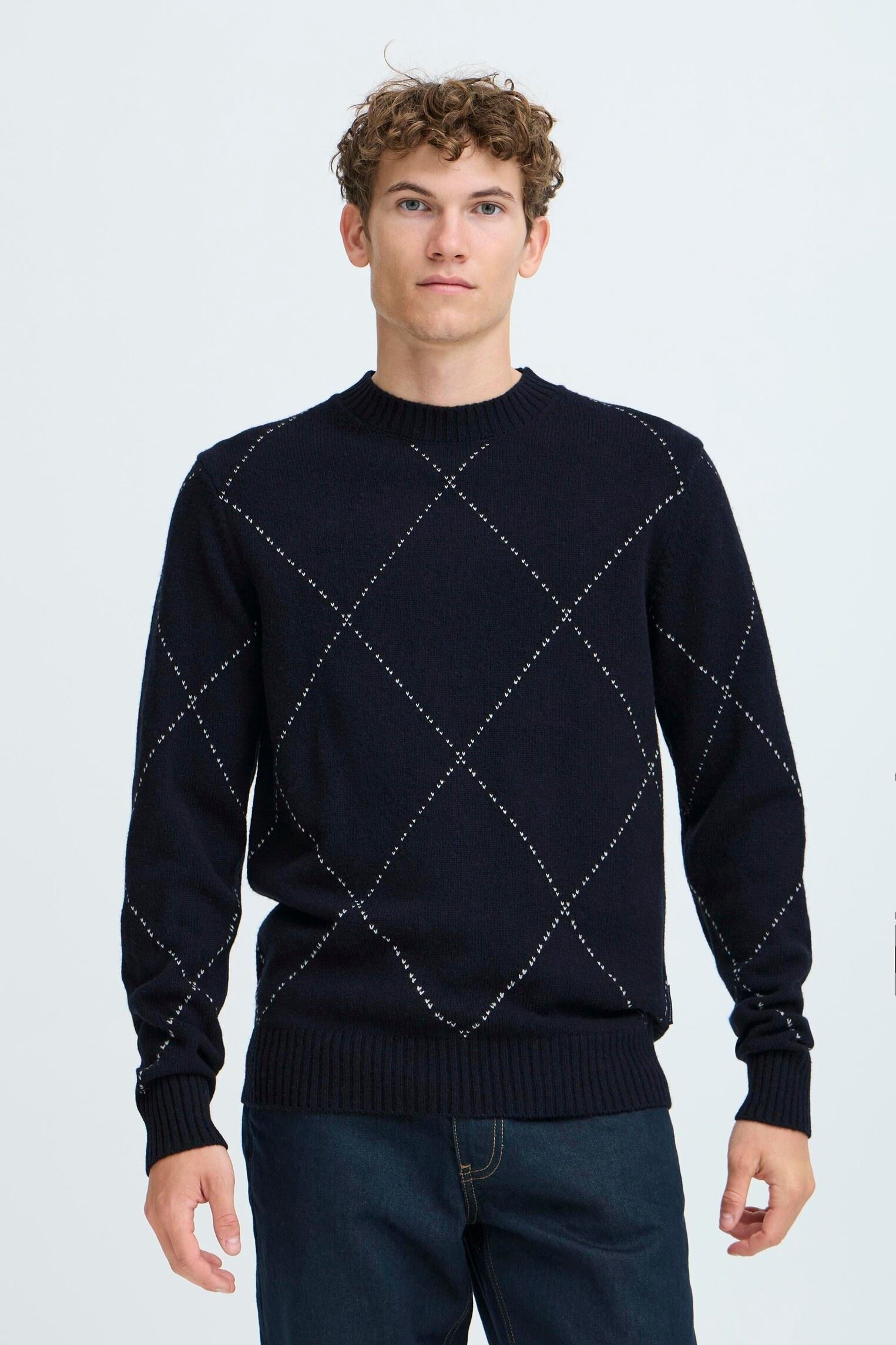 Pulls Cffunck Lambswool Knit homme bleu Casual Friday Pulls Cffunck Lambswool Knit homme bleu DARK NAVY