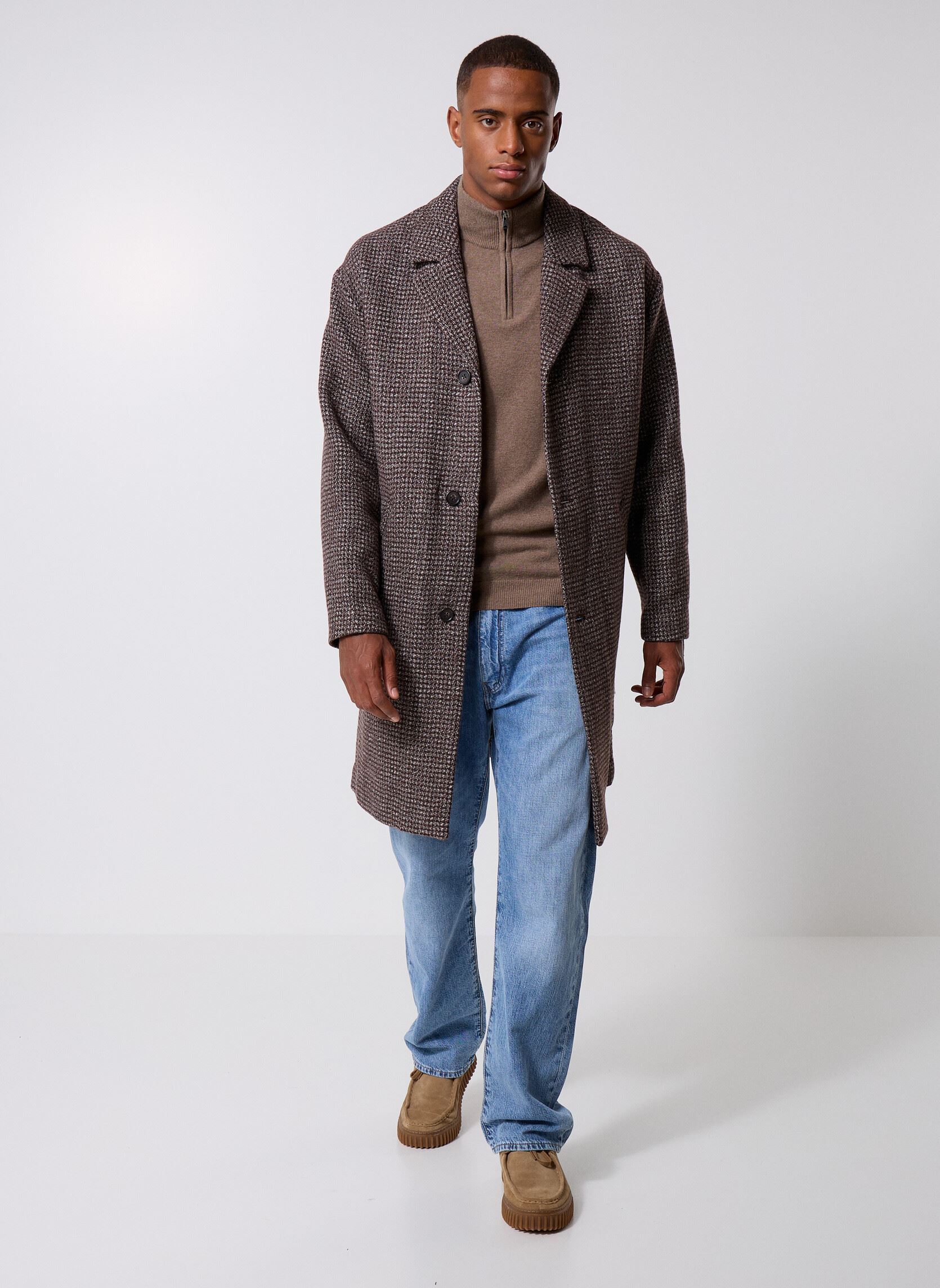 Klassieke jassen Cffridolf Houndtooth Coat heren bruin Casual Friday Klassieke jassen Cffridolf Houndtooth Coat heren bruin DEMITASSE