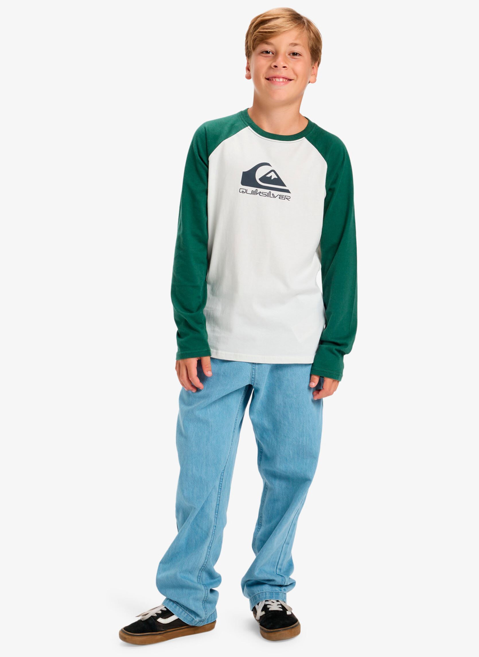 Tee-shirts manches longues Ev Omni Logo Raglan Ls Yth garçon blanc Quiksilver Tee-shirts manches longues Ev Omni Logo Raglan Ls Yth garçon blanc Snow white