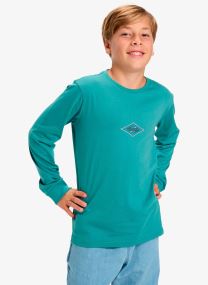 Tee-shirts manches longues Ev Swell Ovation Ls Youth garçon bleu Quiksilver Tee-shirts manches longues Ev Swell Ovation Ls Youth garçon bleu Deep sea