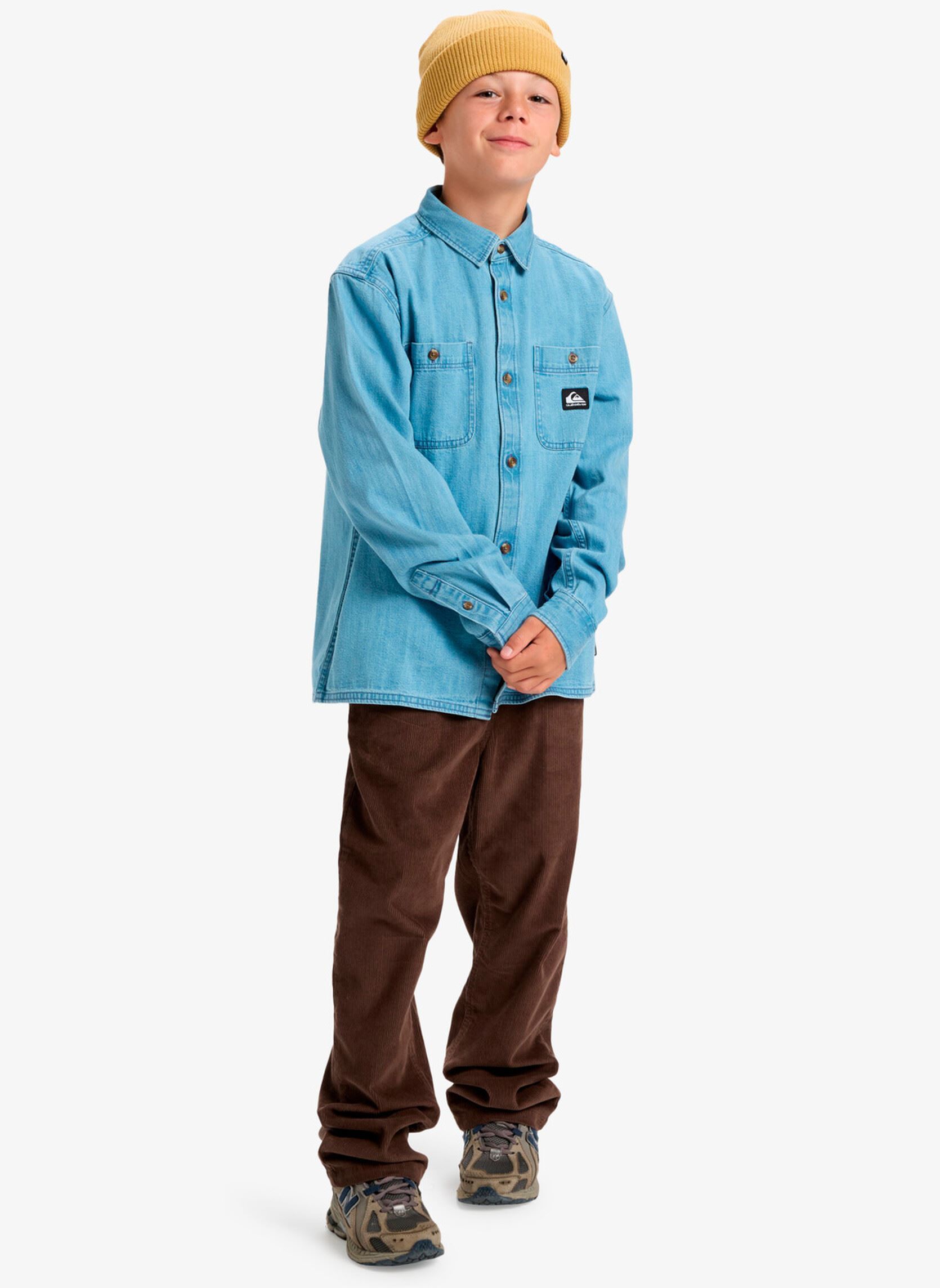 Langarm-Hemden Bozeman Denim Youth jungen blau Quiksilver Langarm-Hemden Bozeman Denim Youth jungen blau Flint stone