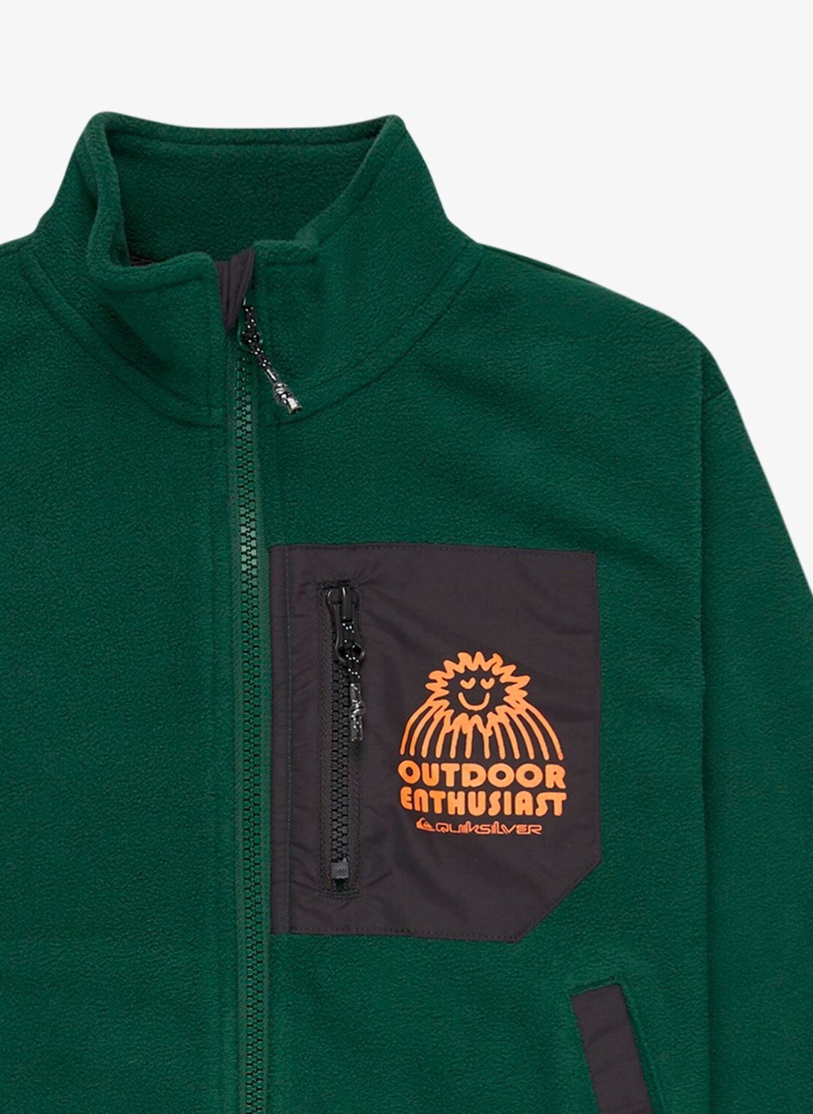 Fleece truien Ice Field Fz Boy jongens groen Quiksilver Fleece truien Ice Field Fz Boy jongens groen Trekking Green