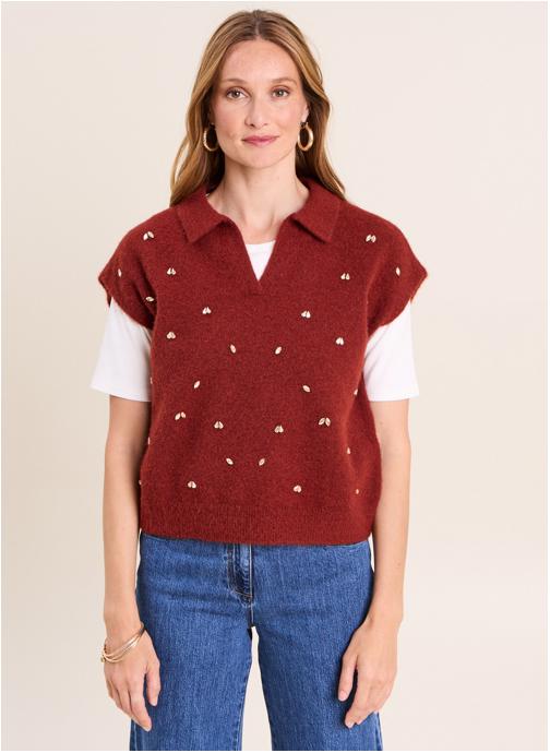 Bréal Pulls MIBIJOUROCK femme bordeaux