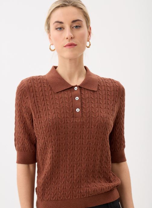Georgia Rose Truien POLO-TEXTURE dames bruin