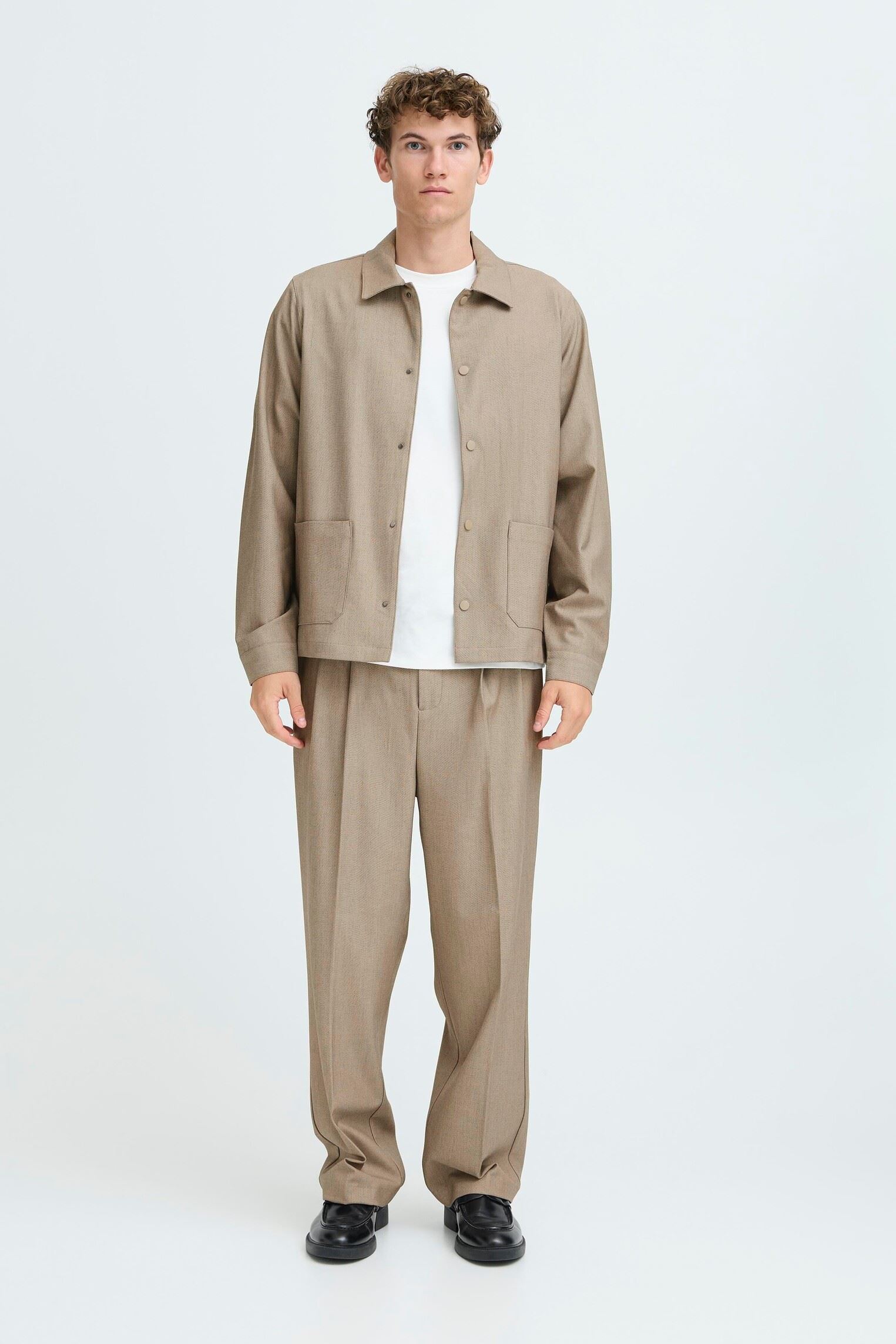 Jacken Cfarto 0222 Stretch Shacket herren beige Casual Friday Jacken Cfarto 0222 Stretch Shacket herren beige ROASTED CASHEW MELANGE
