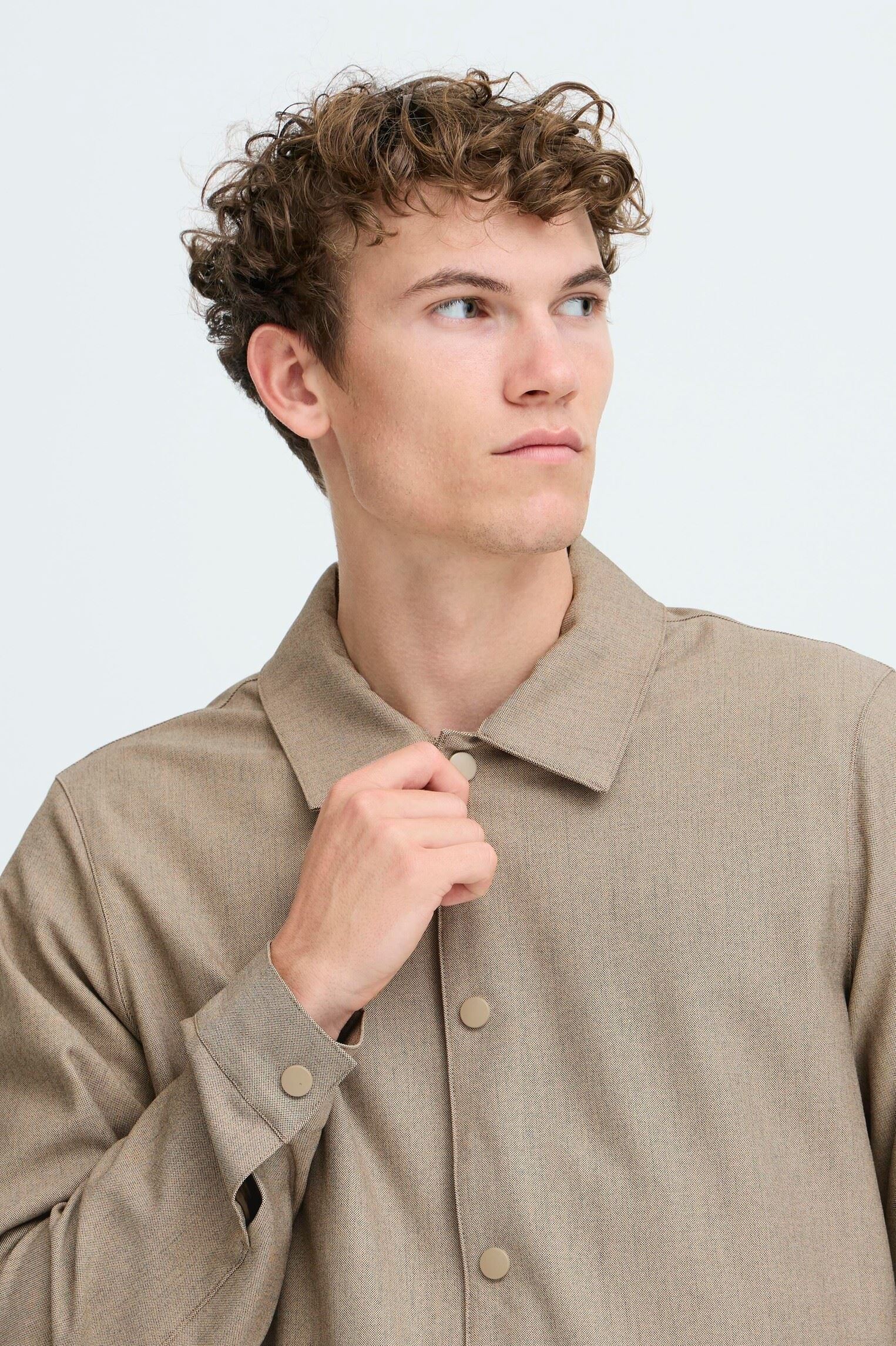 Jacken Cfarto 0222 Stretch Shacket herren beige Casual Friday Jacken Cfarto 0222 Stretch Shacket herren beige ROASTED CASHEW MELANGE