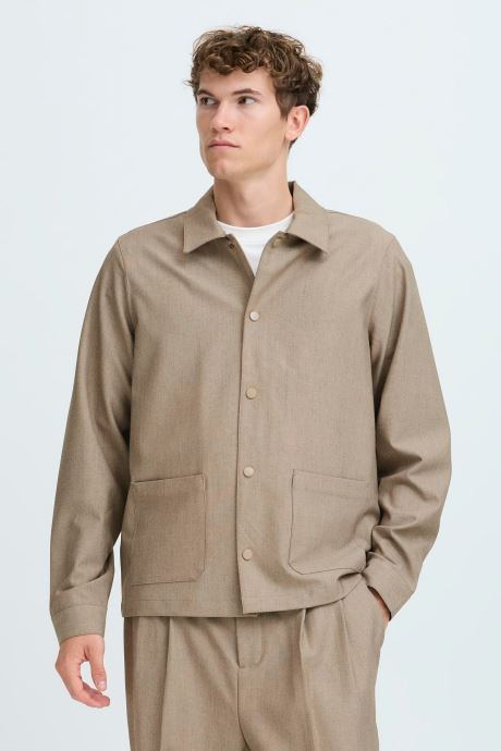 Casual Friday Vestes Cfarto 0222 Stretch Shacket homme beige