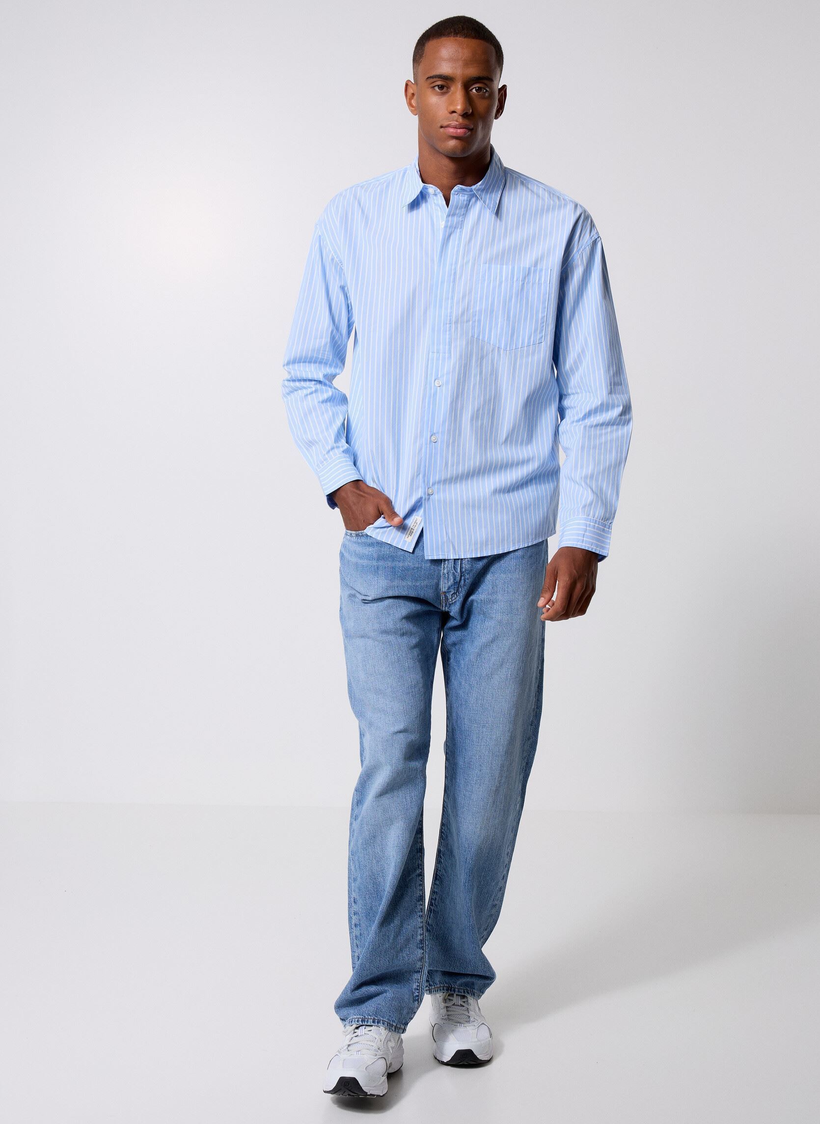 Hemden Cfsixten Ls Wide Striped Shirt heren blauw Casual Friday Hemden Cfsixten Ls Wide Striped Shirt heren blauw VISTA BLUE