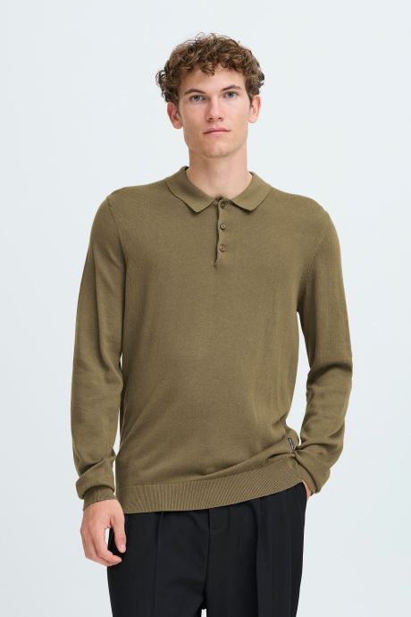 Casual Friday Korte mouwen polo's Cfosvald Fine Knitted Polo Knit heren groen
