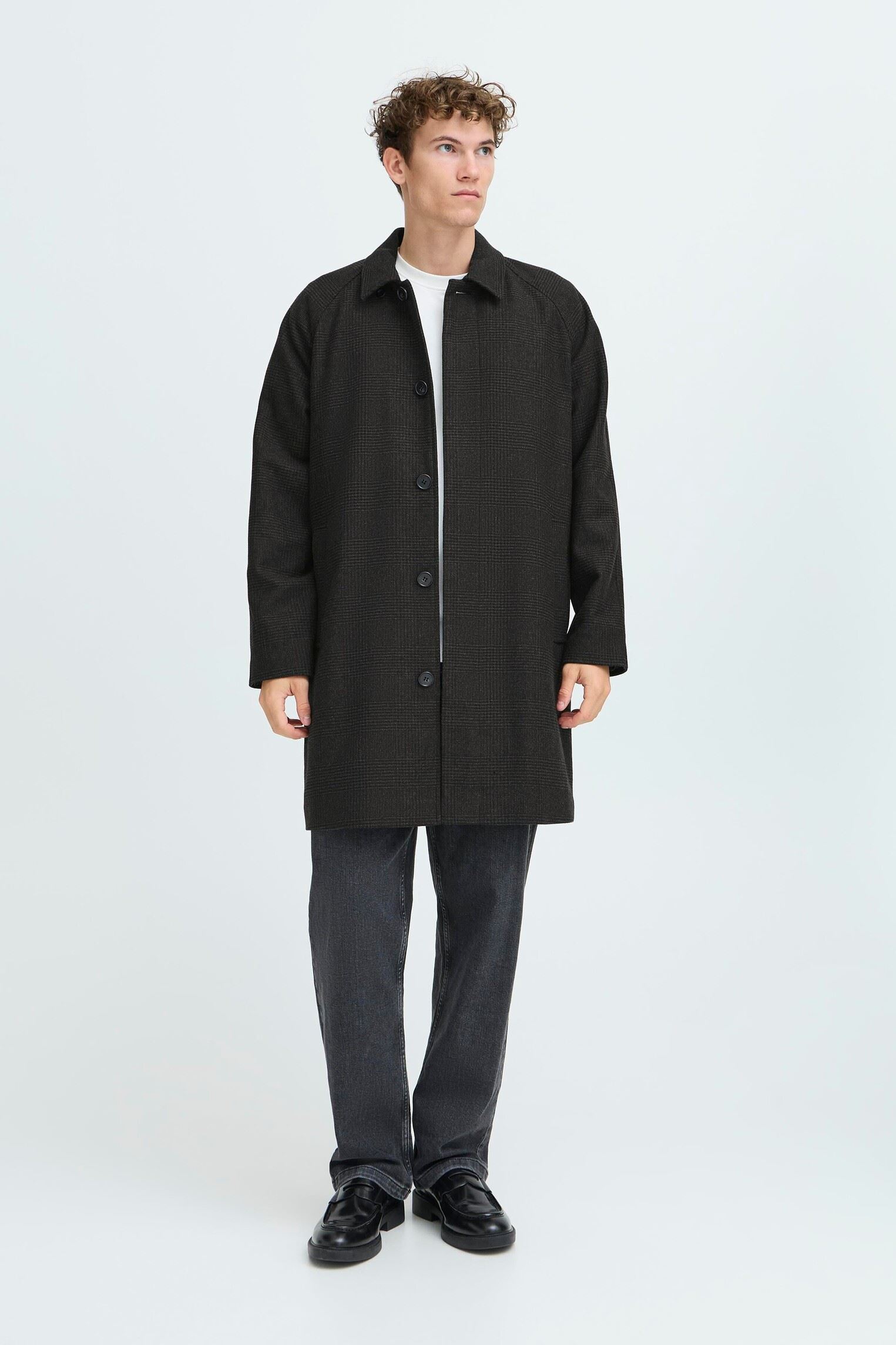 Klassieke jassen Cfmats Relaxed Checked Coat heren grijs Casual Friday Klassieke jassen Cfmats Relaxed Checked Coat heren grijs DARK GREY MELANGE