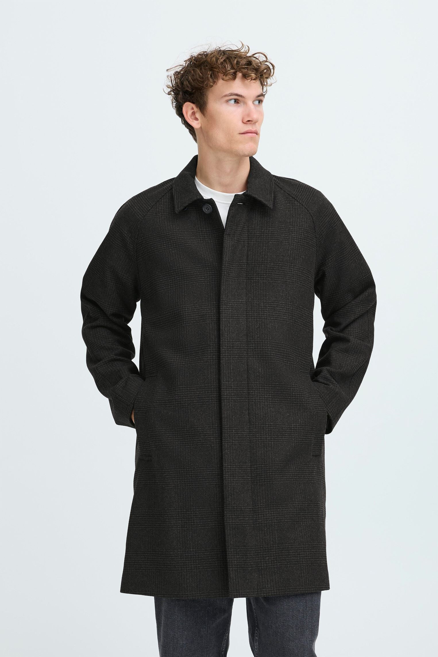 Klassieke jassen Cfmats Relaxed Checked Coat heren grijs Casual Friday Klassieke jassen Cfmats Relaxed Checked Coat heren grijs DARK GREY MELANGE