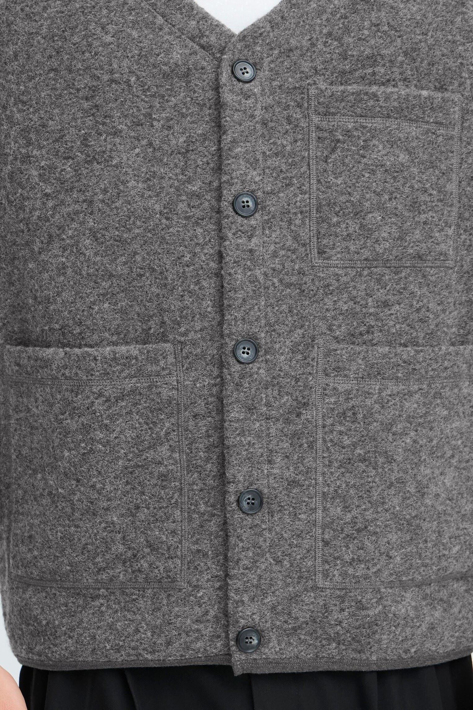 Vesten Cfraf 0218 Wool Fleece Gillet heren grijs Casual Friday Vesten Cfraf 0218 Wool Fleece Gillet heren grijs MID GREY MELANGE