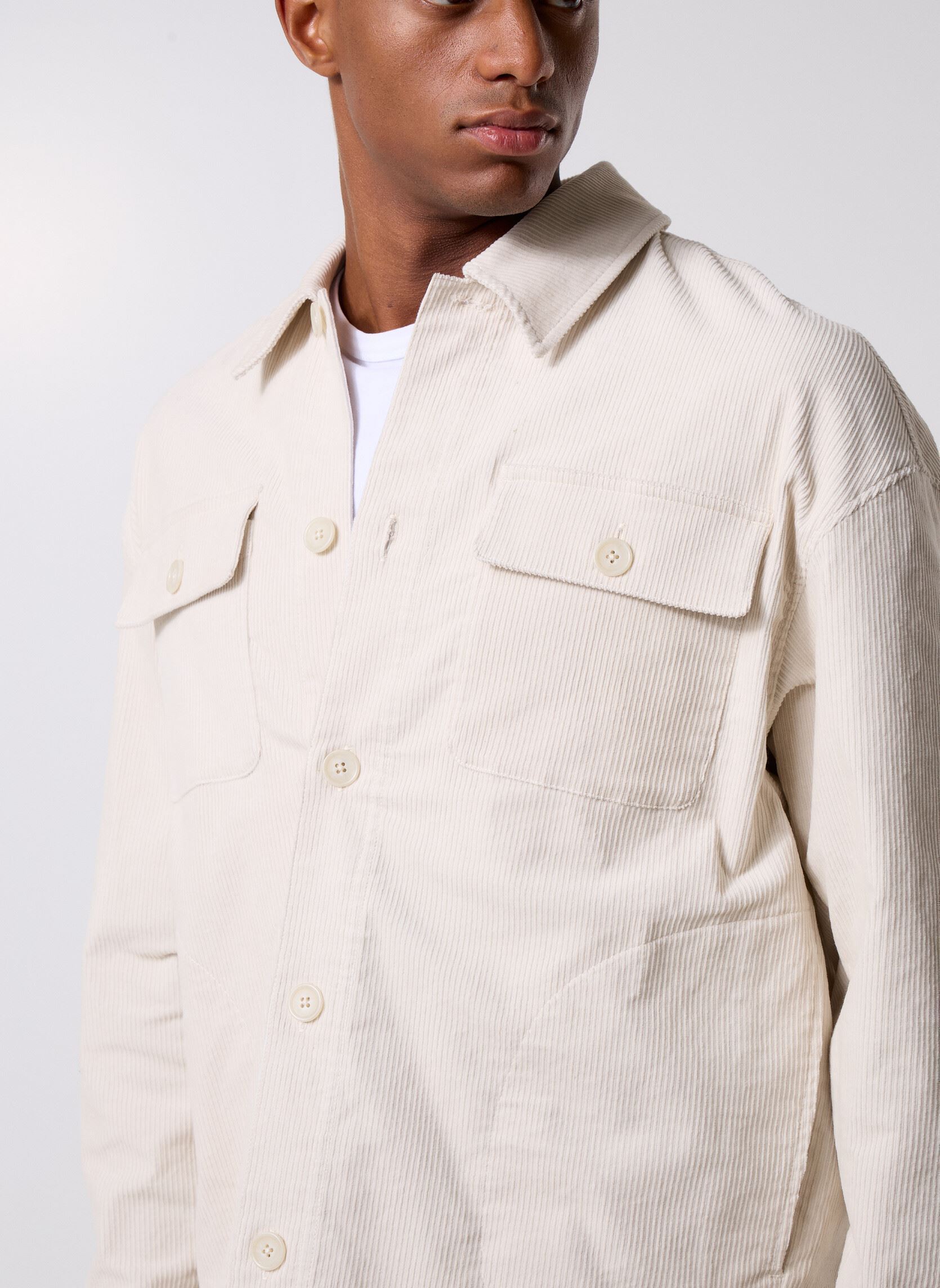 Jassen Cfmyles 0228 Corduroy Overshirt heren wit Casual Friday Jassen Cfmyles 0228 Corduroy Overshirt heren wit RAINY DAY