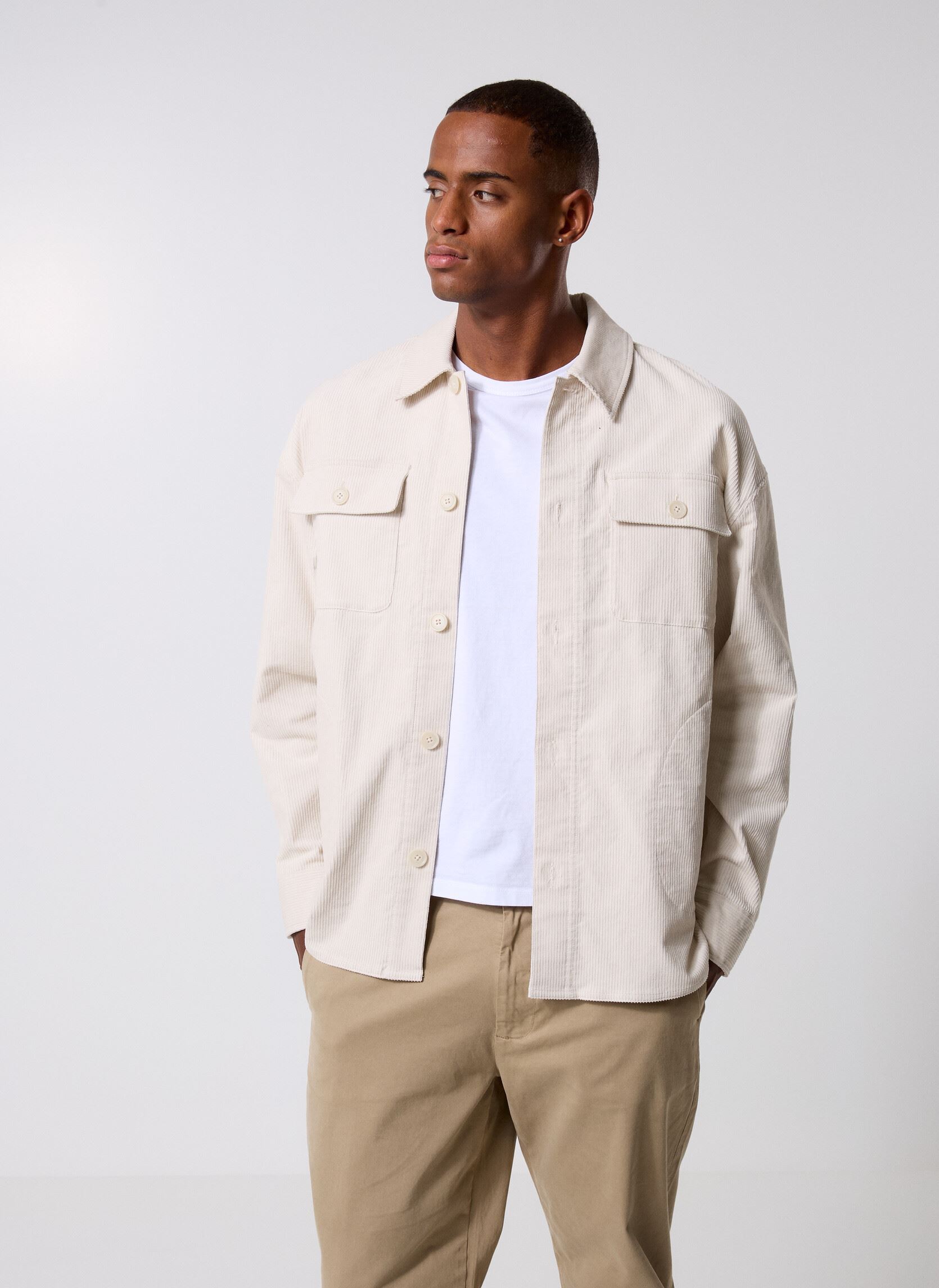 Jassen Cfmyles 0228 Corduroy Overshirt heren wit Casual Friday Jassen Cfmyles 0228 Corduroy Overshirt heren wit RAINY DAY