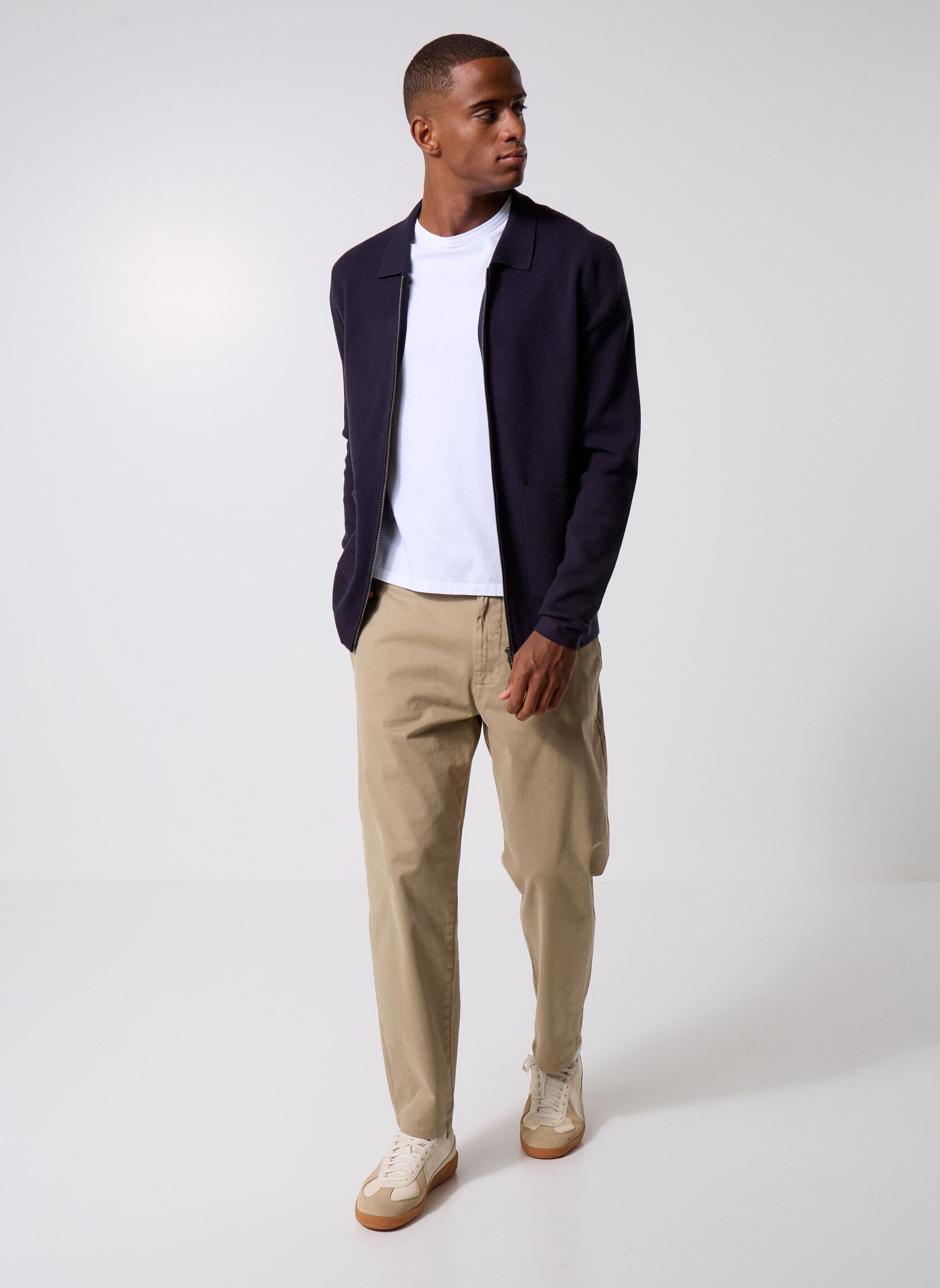 Gilets Cfclaes 0224 Knitted Zipper Cardigan homme bleu Casual Friday Gilets Cfclaes 0224 Knitted Zipper Cardigan homme bleu DARK NAVY MELANGE
