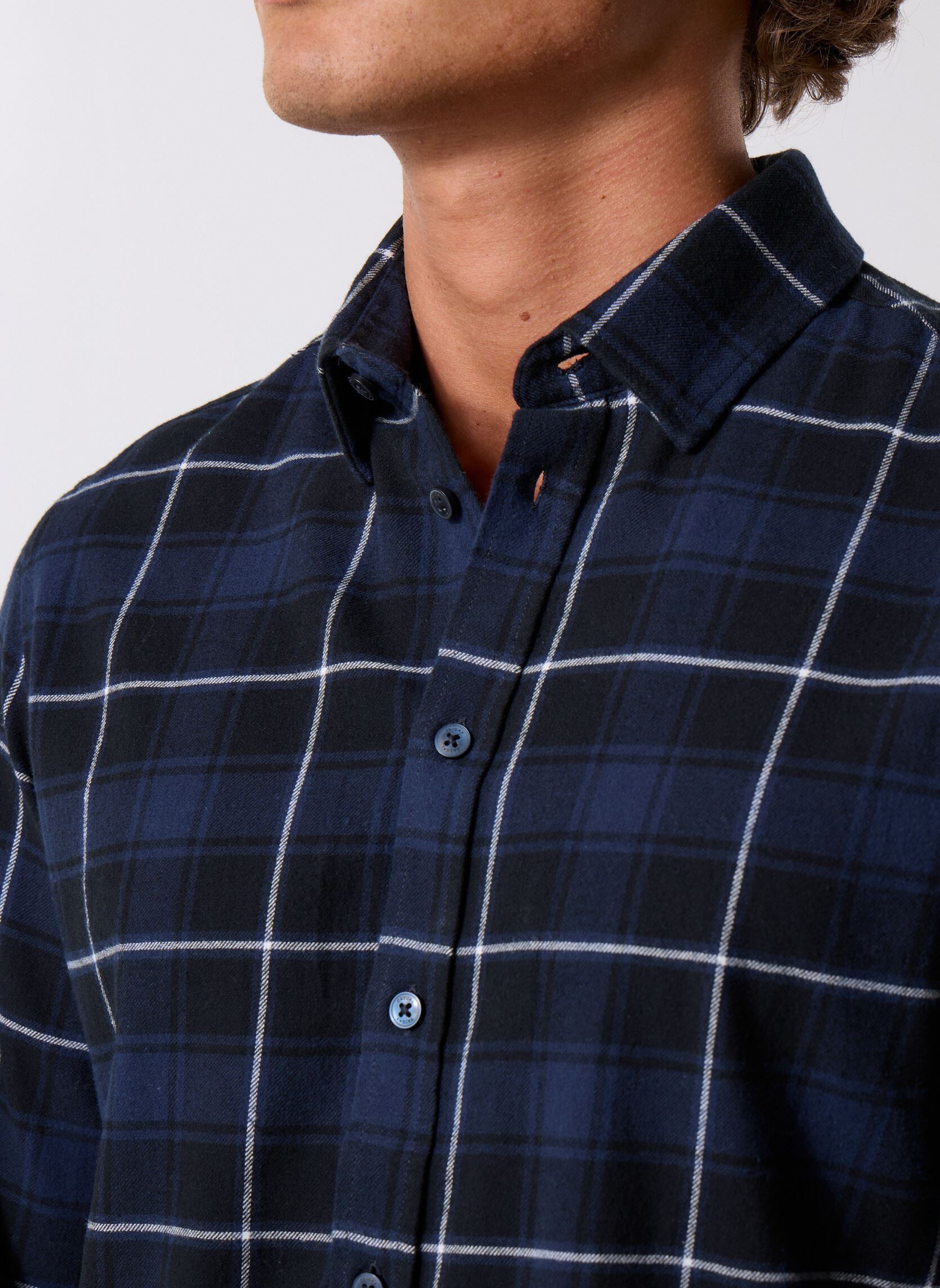 Hemden Cfmace Ls Bu Checked Shirt - Brushed herren blau Casual Friday Hemden Cfmace Ls Bu Checked Shirt - Brushed herren blau NAVY BLAZER