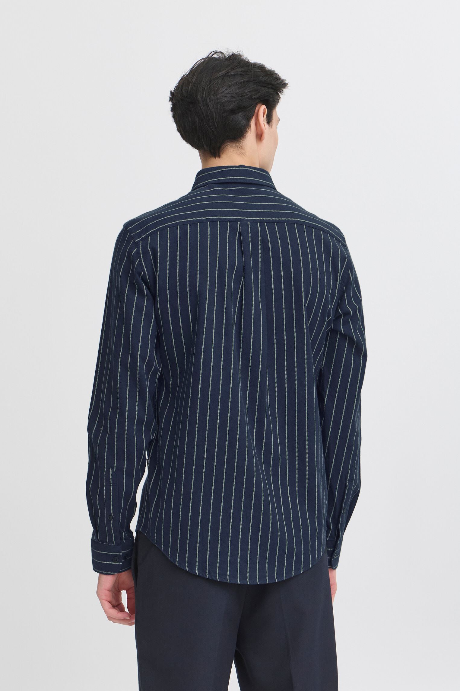 Hemden Cfmace Ls Bu Striped Shirt - Brushed heren blauw Casual Friday Hemden Cfmace Ls Bu Striped Shirt - Brushed heren blauw NAVY BLAZER