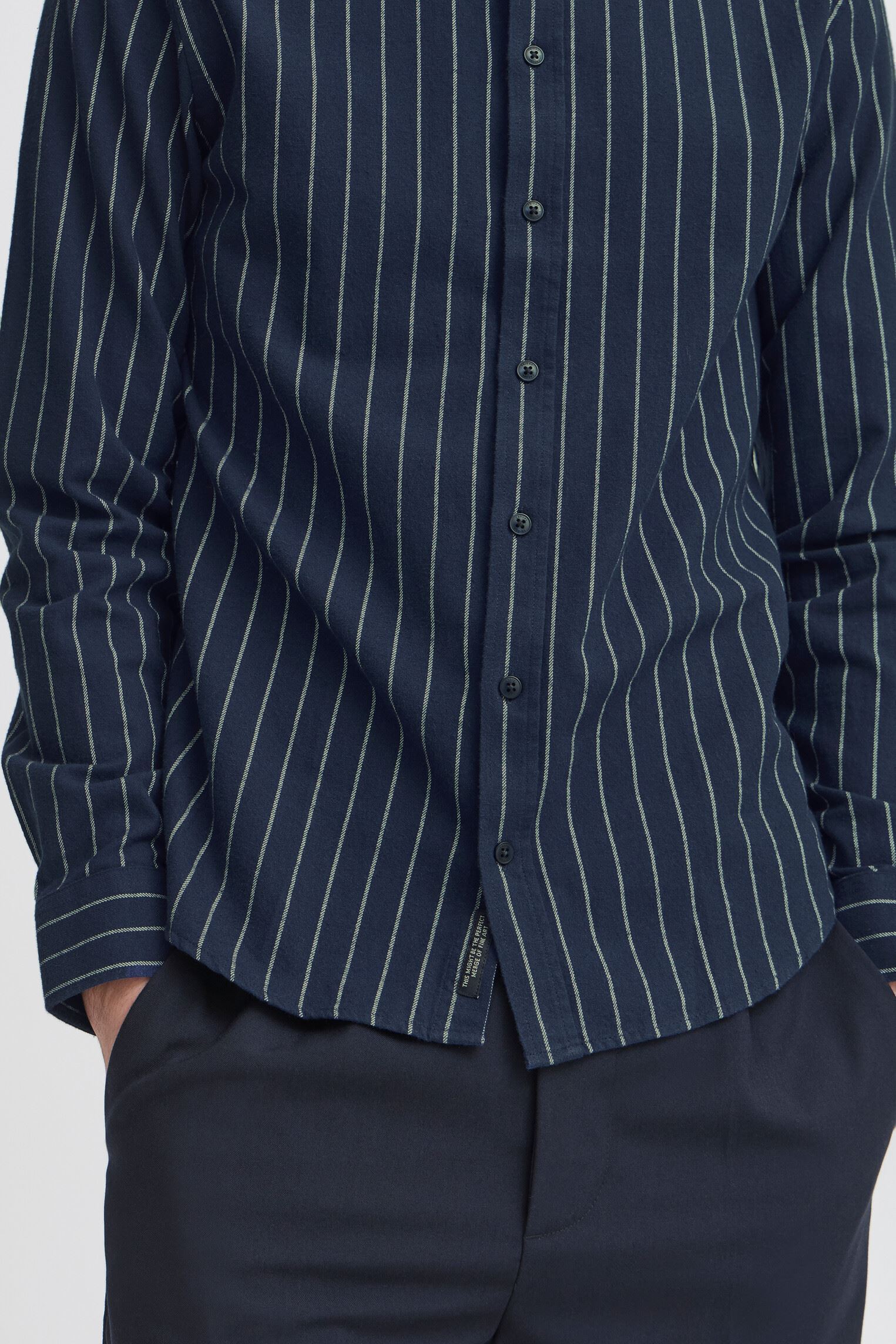 Hemden Cfmace Ls Bu Striped Shirt - Brushed heren blauw Casual Friday Hemden Cfmace Ls Bu Striped Shirt - Brushed heren blauw NAVY BLAZER