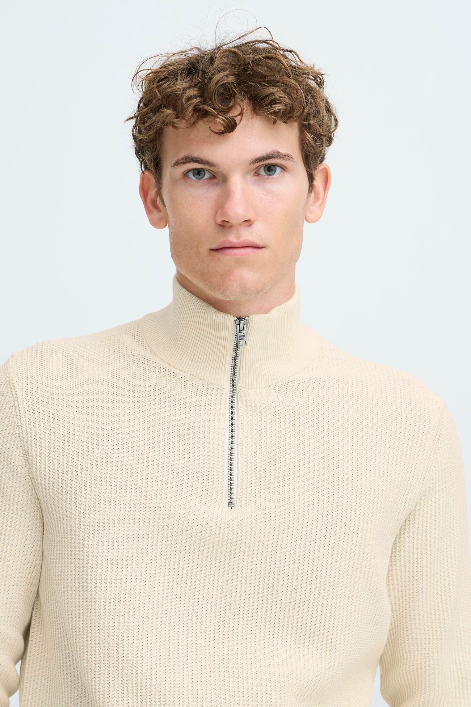 Pulls Cfnoar Structured Halfzip Knit homme blanc Casual Friday Pulls Cfnoar Structured Halfzip Knit homme blanc RAINY DAY