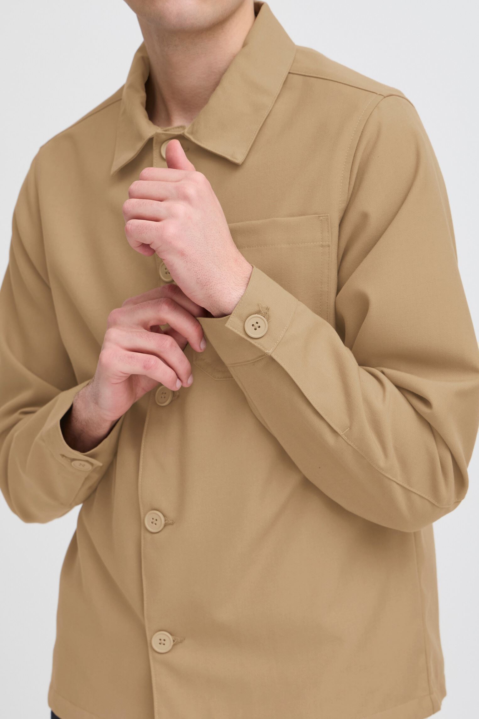 Jacken Cfmarco Stretch Shacket herren beige Casual Friday Jacken Cfmarco Stretch Shacket herren beige SILVER MINK
