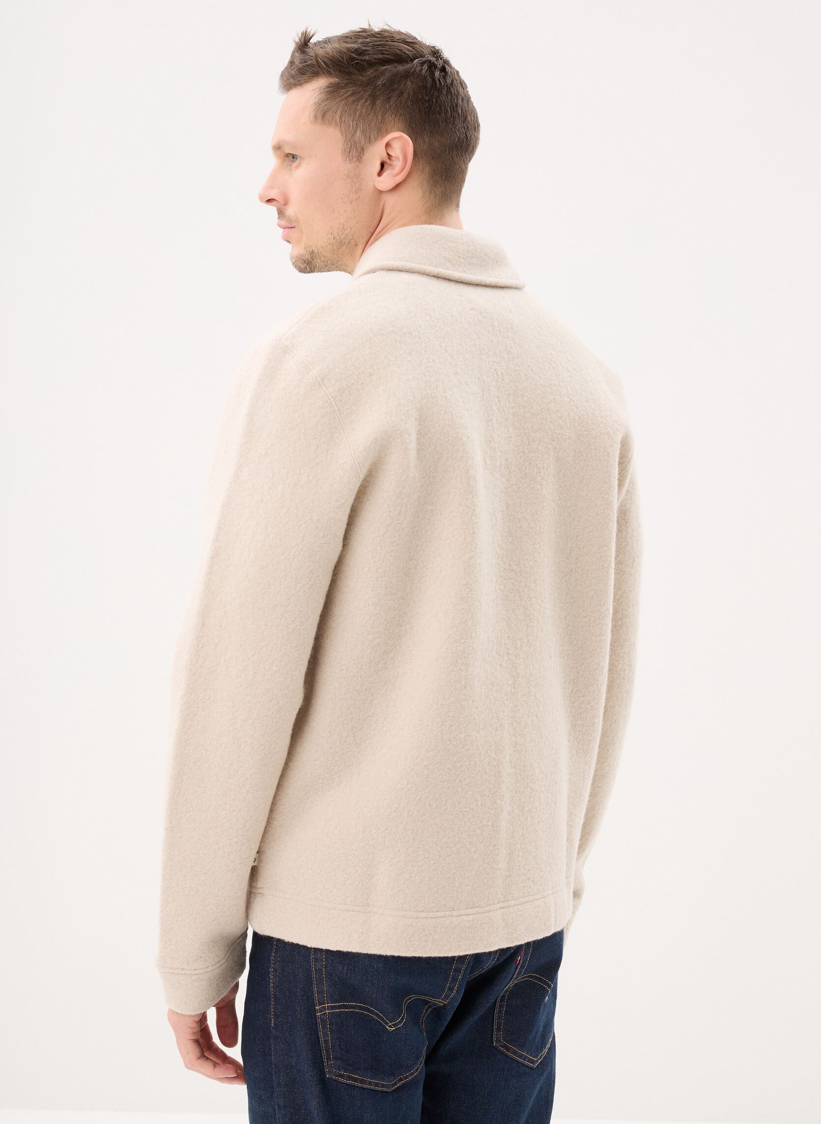 Sweaters met rits Hannes full zip 14612 heren beige Samsoe Samsoe Sweaters met rits Hannes full zip 14612 heren beige Oatmeal