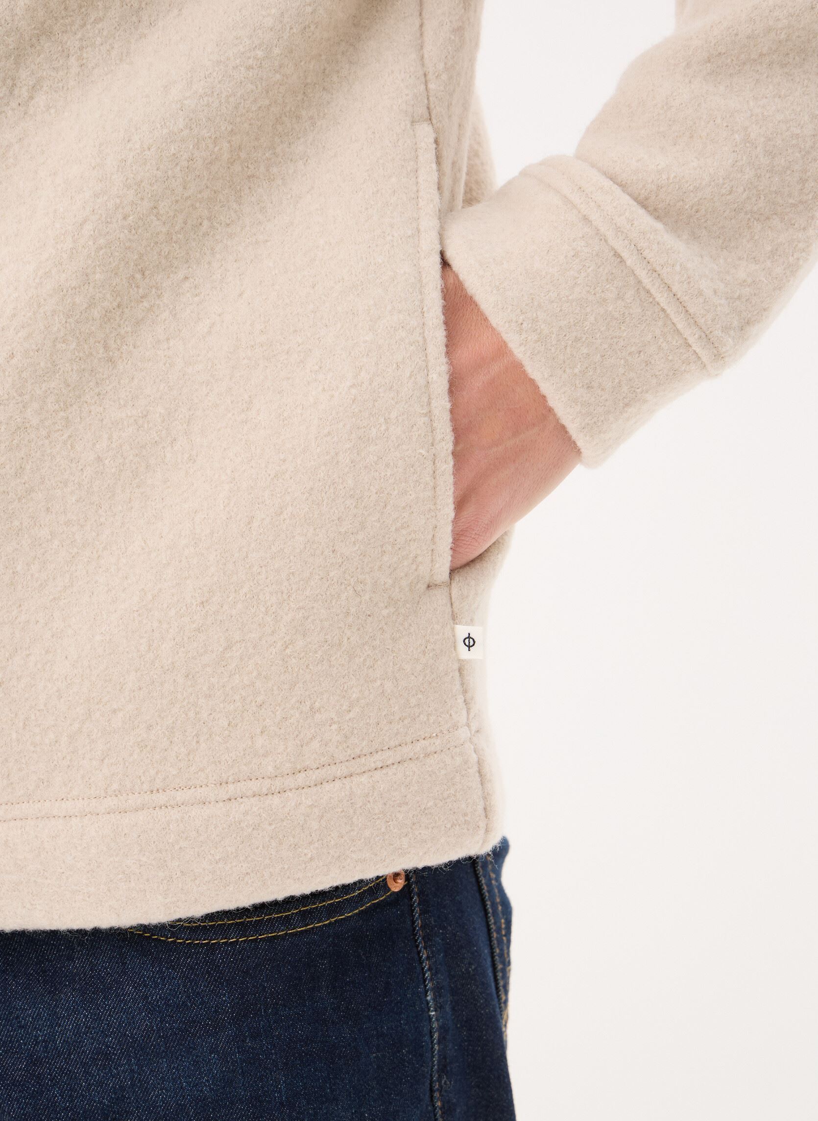 Sweaters met rits Hannes full zip 14612 heren beige Samsoe Samsoe Sweaters met rits Hannes full zip 14612 heren beige Oatmeal