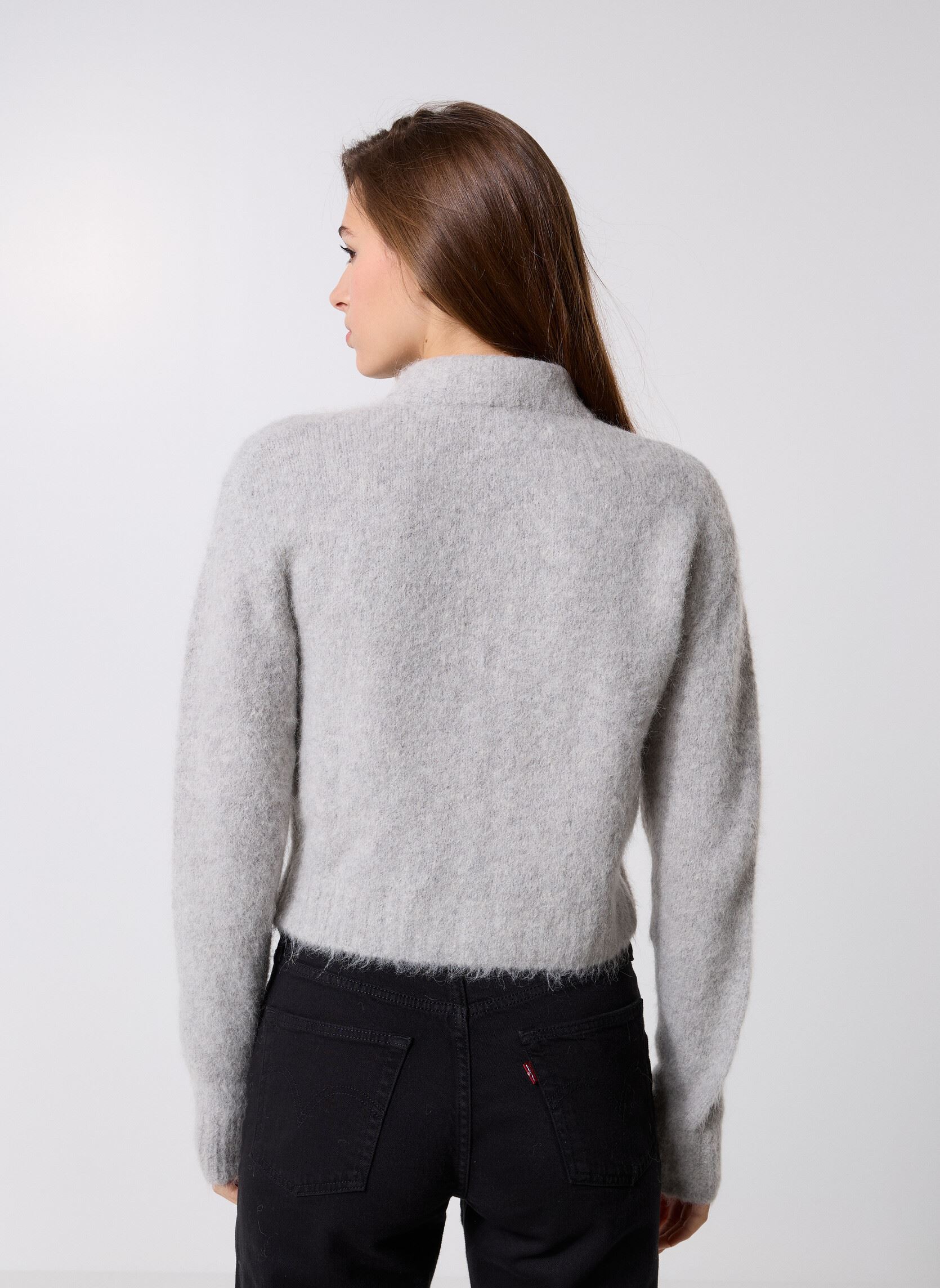 Sweaters met rits Sajeanne cardigan 15425 dames grijs Samsoe Samsoe Sweaters met rits Sajeanne cardigan 15425 dames grijs Light Grey Mel.