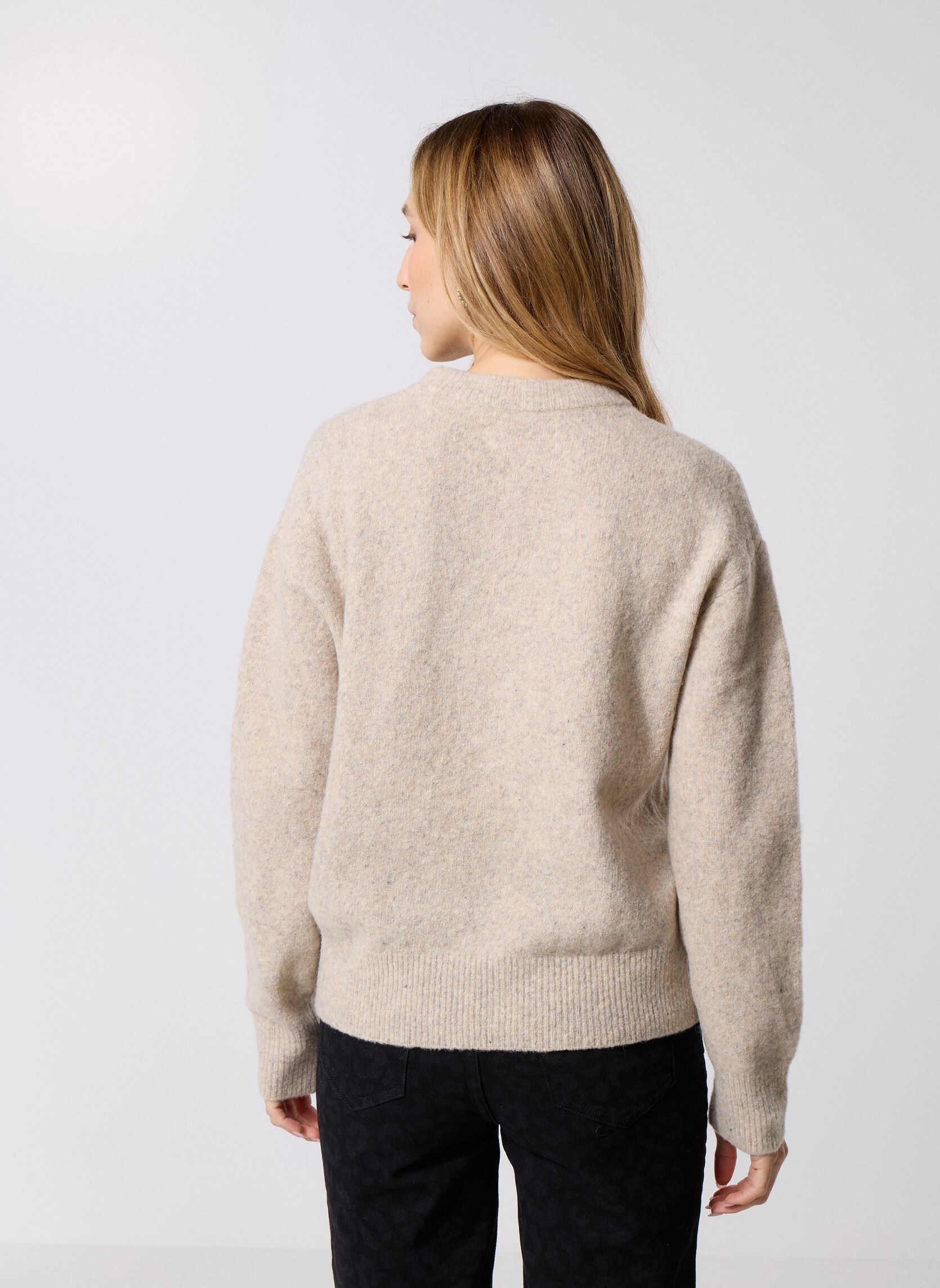Truien Samelody v-neck 15727 dames beige Samsoe Samsoe Truien Samelody v-neck 15727 dames beige Light Grey Mel.
