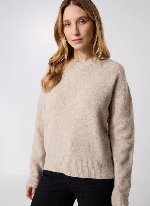Samsoe Samsoe Pulls Samelody v-neck 15727 femme beige
