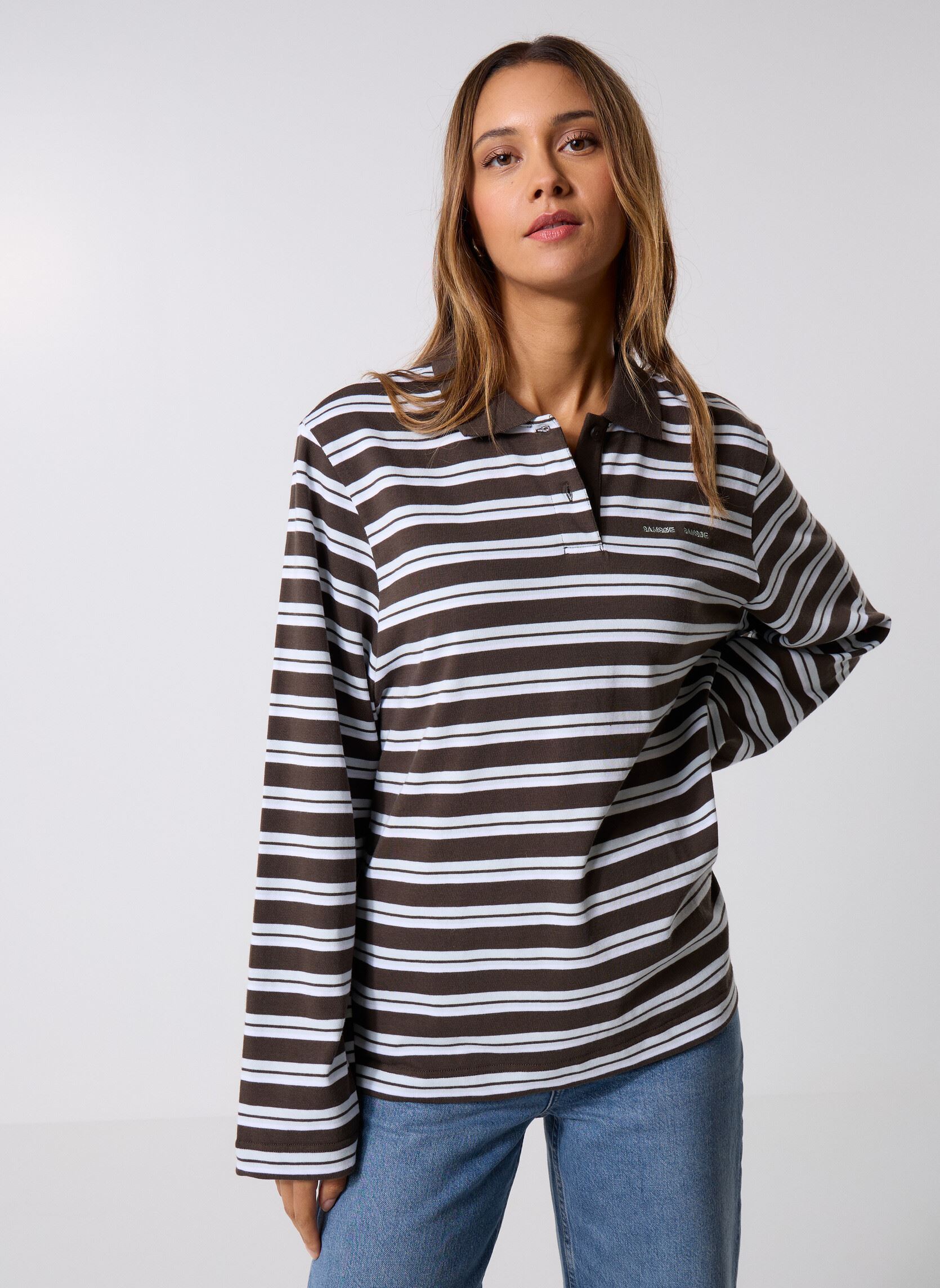 Lange mauwen polo's Sadover ls polo 15512 dames bruin Samsoe Samsoe Lange mauwen polo's Sadover ls polo 15512 dames bruin TURKISH COFFEE ST.