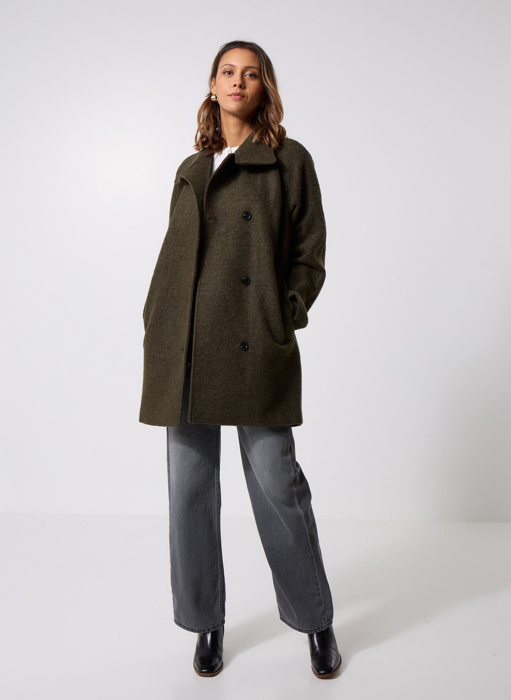 Trench-coats Sahanne jacket 15770 femme vert Samsoe Samsoe Trench-coats Sahanne jacket 15770 femme vert Deep forest