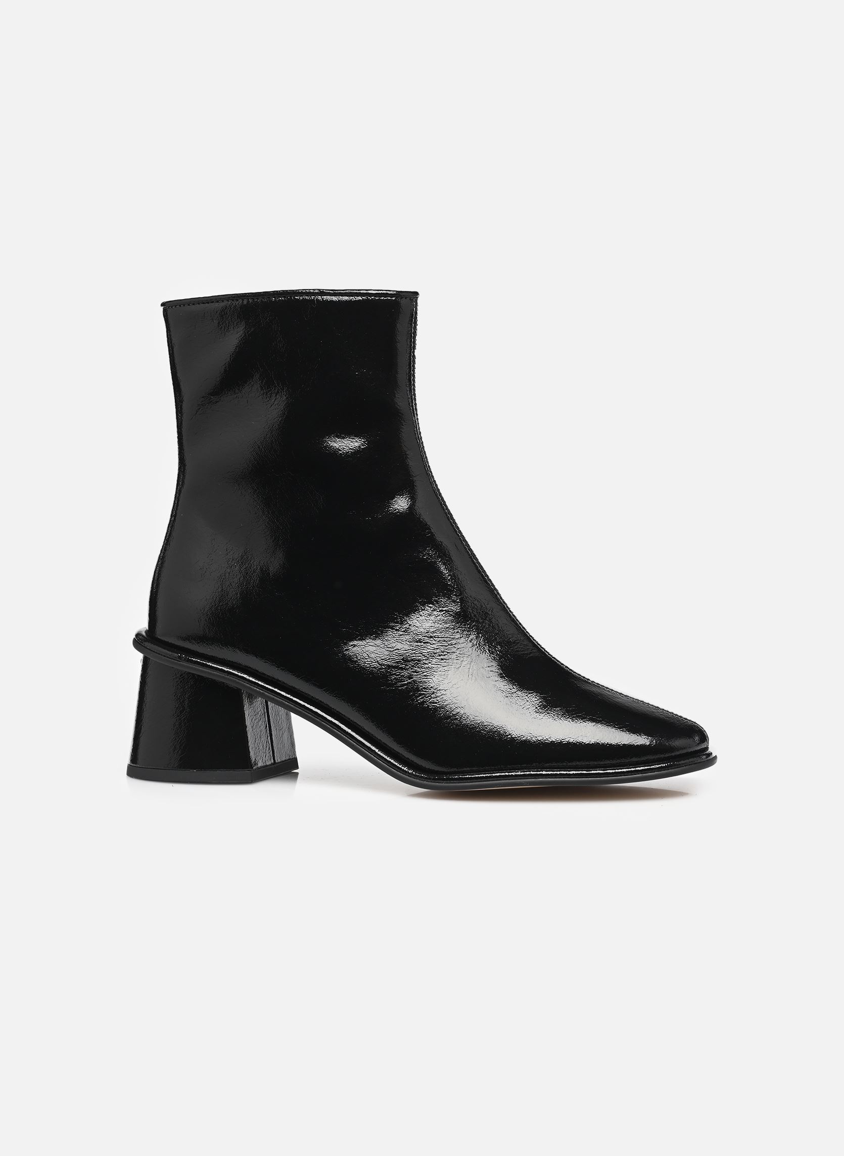 Enkellaarzen en boots gigi glazed leather bootie dames zwart Coach Enkellaarzen en boots gigi glazed leather bootie dames zwart BLACK