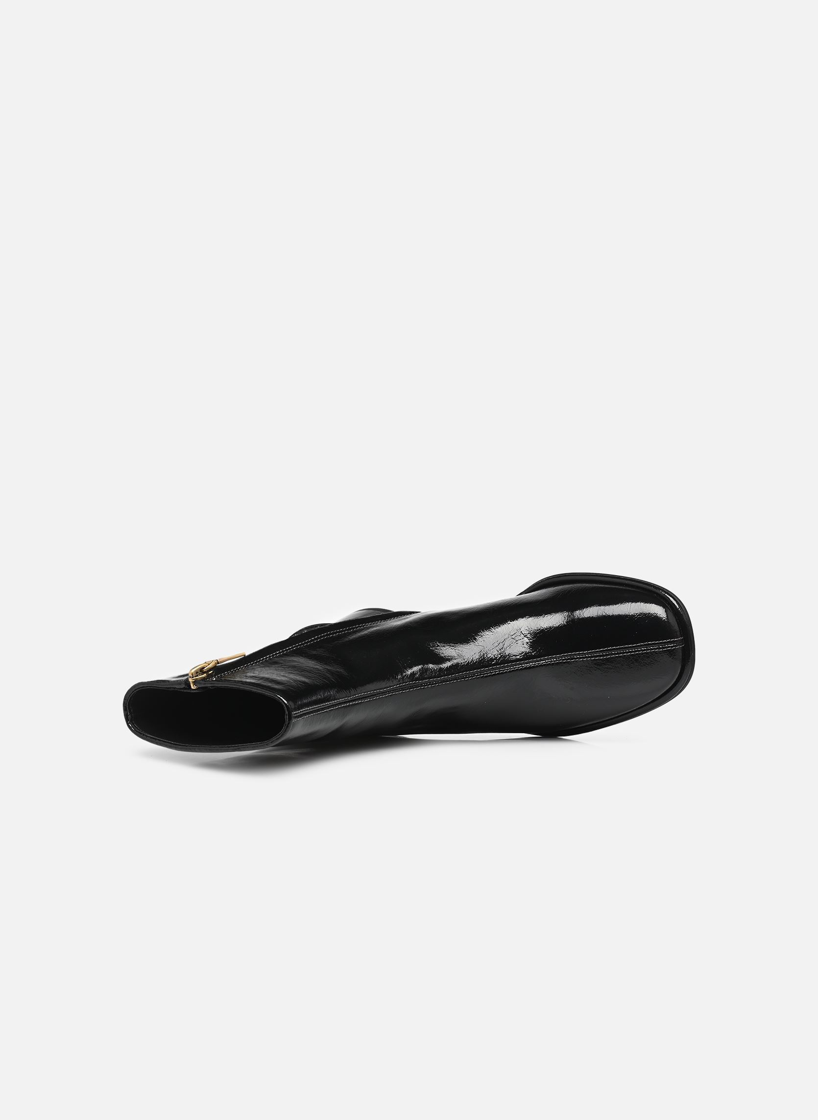 Enkellaarzen en boots gigi glazed leather bootie dames zwart Coach Enkellaarzen en boots gigi glazed leather bootie dames zwart BLACK