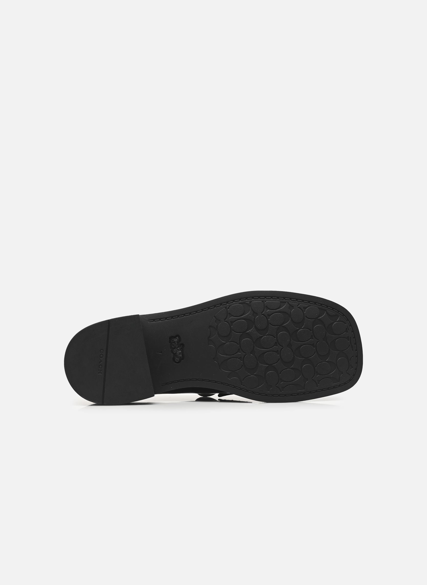 Mocassins glazed leather penny loafer femme noir Coach Mocassins glazed leather penny loafer femme noir Black
