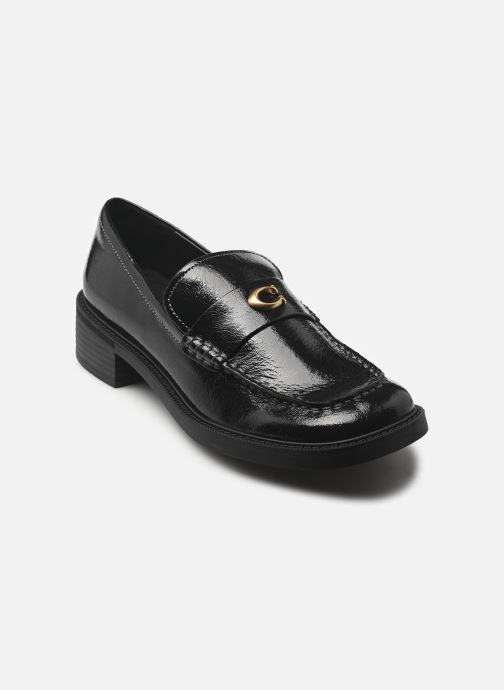 Coach Loafer glazed leather penny loafer damen schwarz