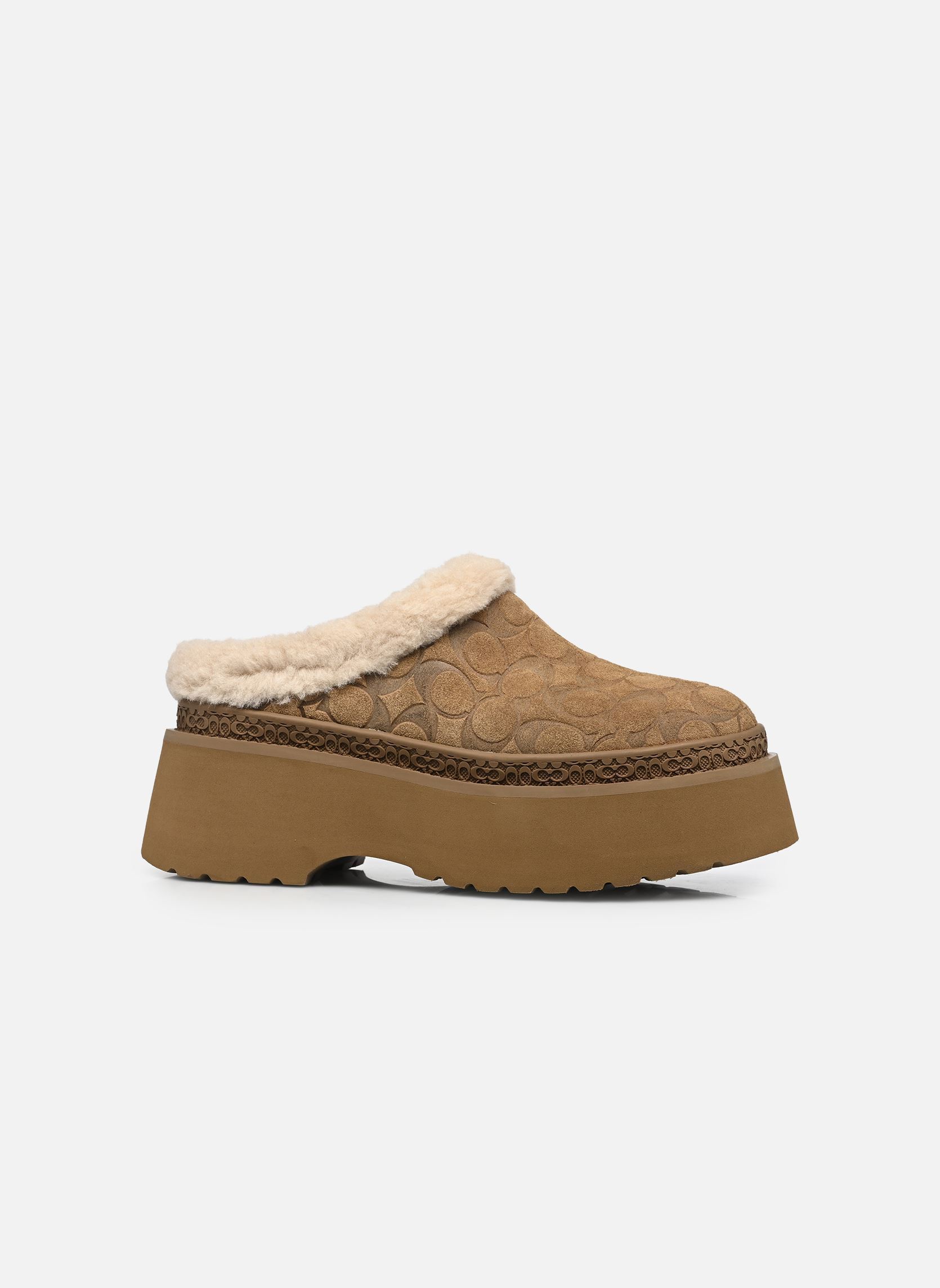 Pantoffeln cecelia signature shearling clog damen braun Coach Pantoffeln cecelia signature shearling clog damen braun TOBACCO