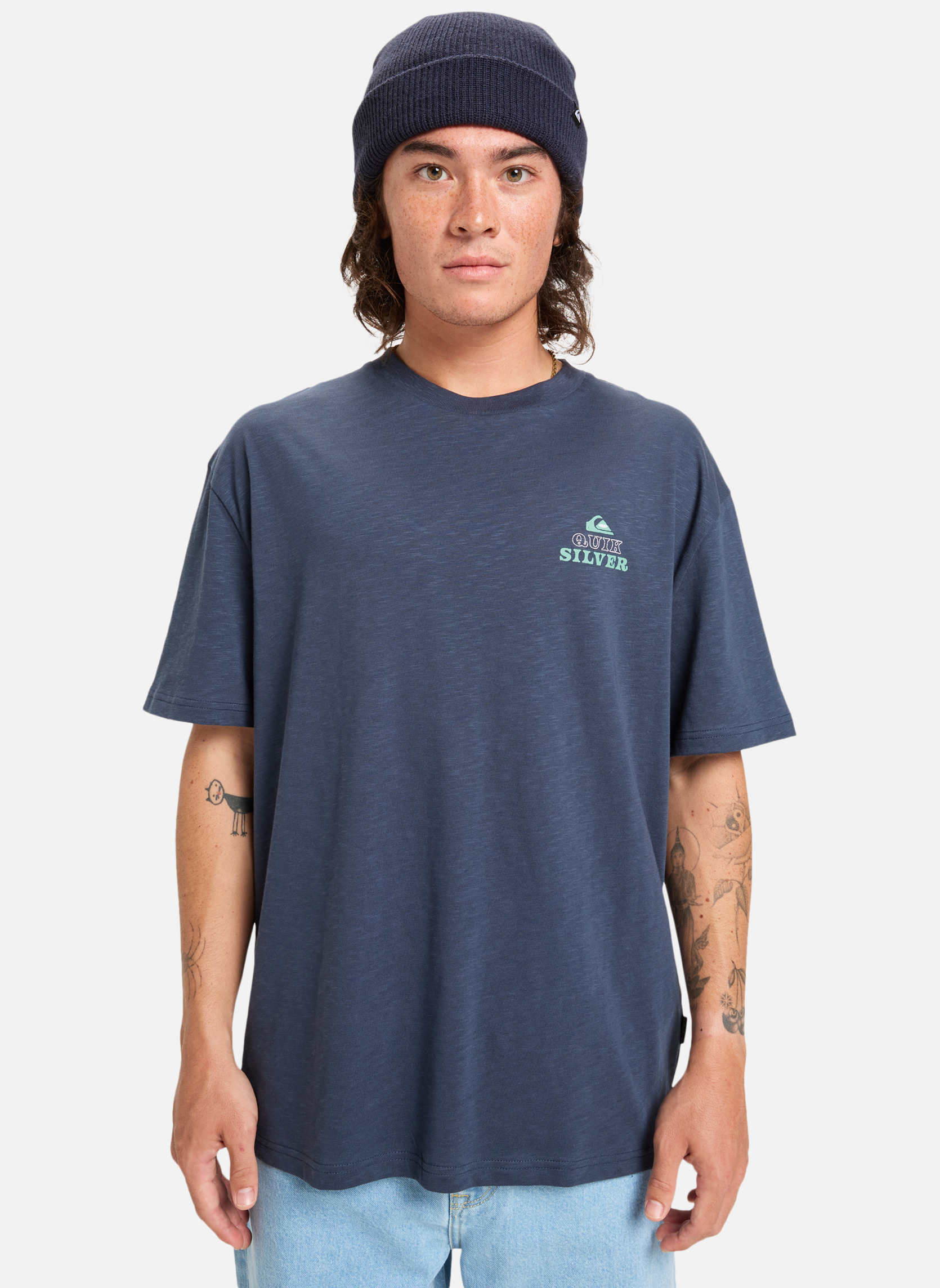 T-shirt Quiksilver Orange - Manches Courtes - Taille M - 100% Coton - Parfait État