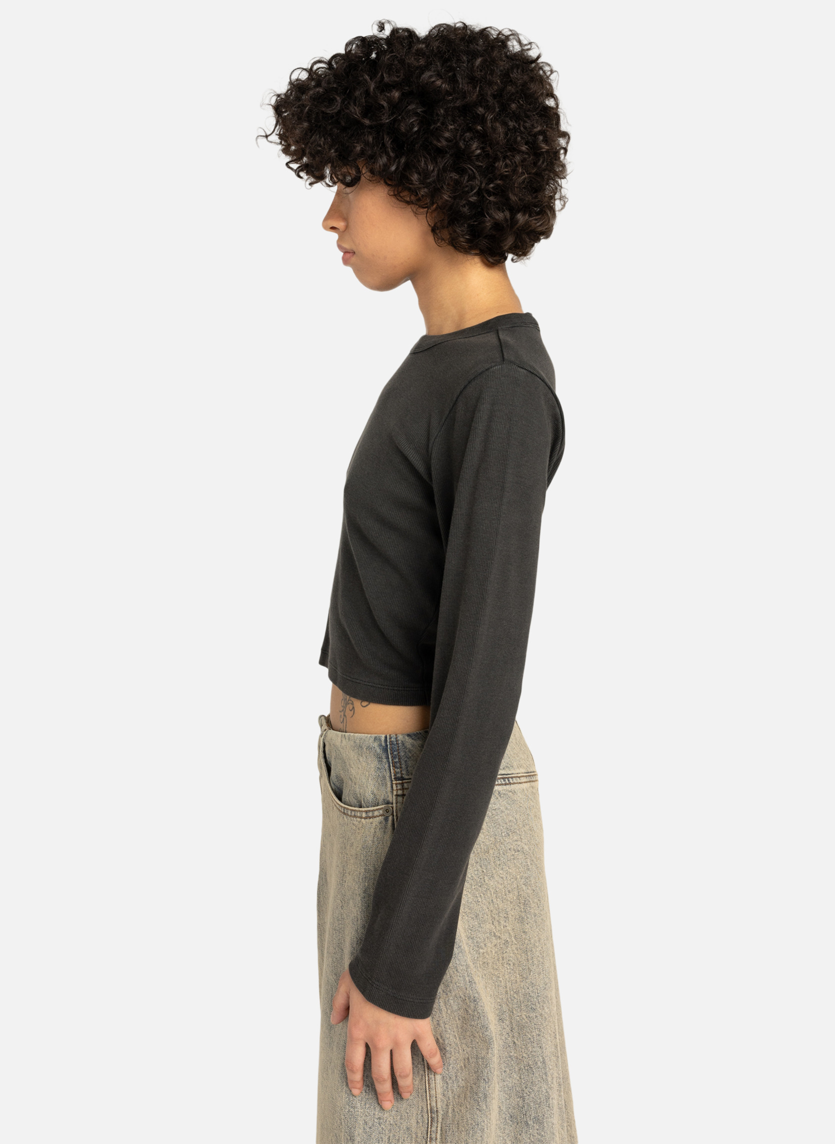 Tee-shirts T-shirt manches longues ICON CROP W femme noir Element Tee-shirts T-shirt manches longues ICON CROP W femme noir Noir