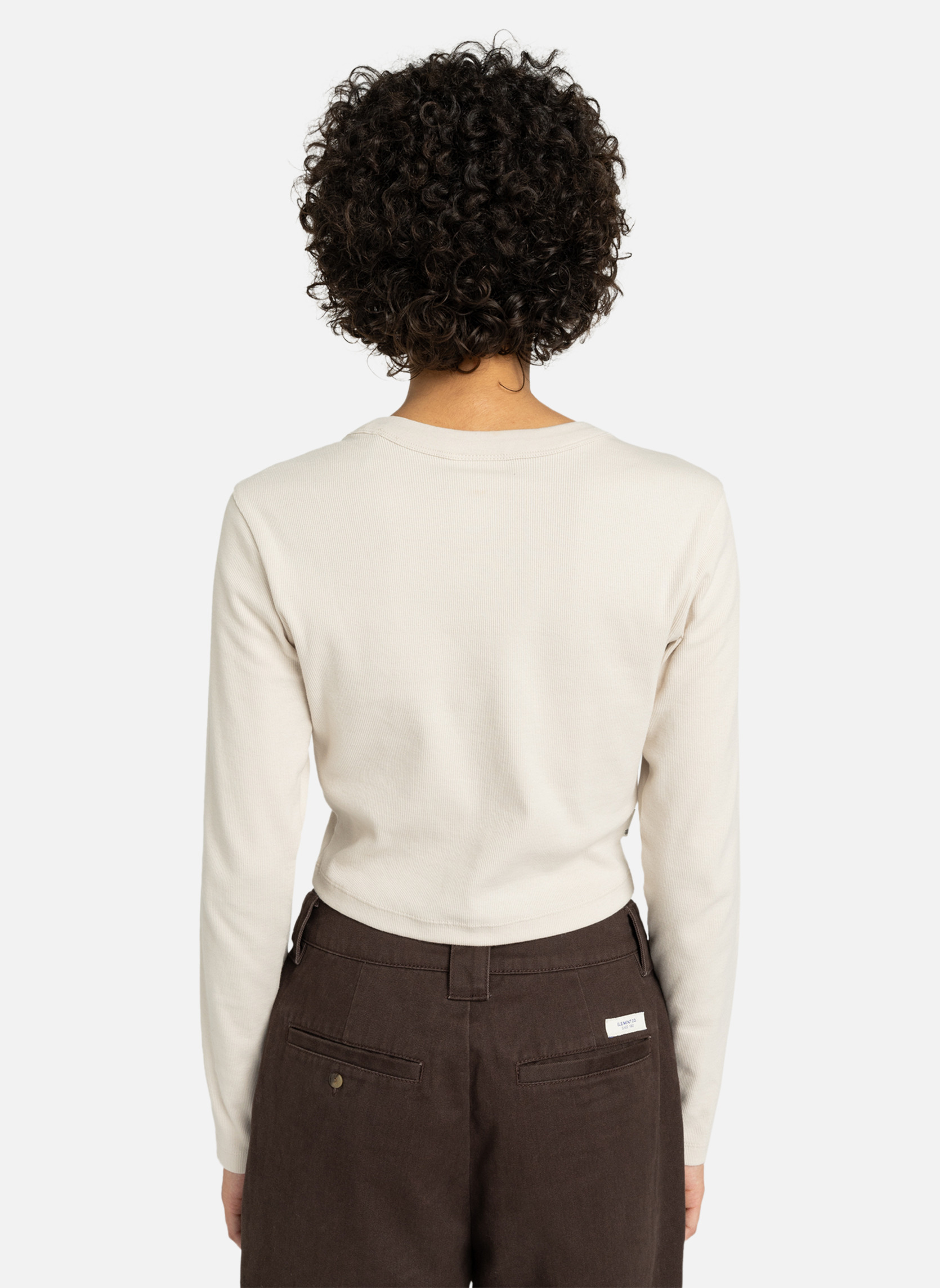 Tee-shirts T-shirt manches longues ICON CROP W femme beige Element Tee-shirts T-shirt manches longues ICON CROP W femme beige Beige