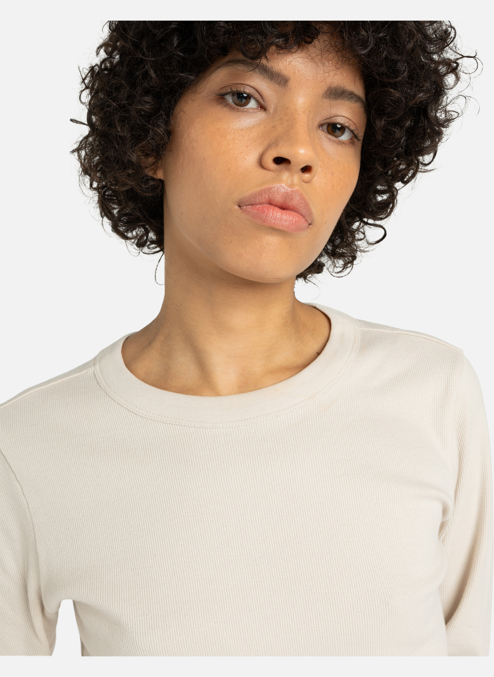 Tee-shirts T-shirt manches longues ICON CROP W femme beige Element Tee-shirts T-shirt manches longues ICON CROP W femme beige Beige